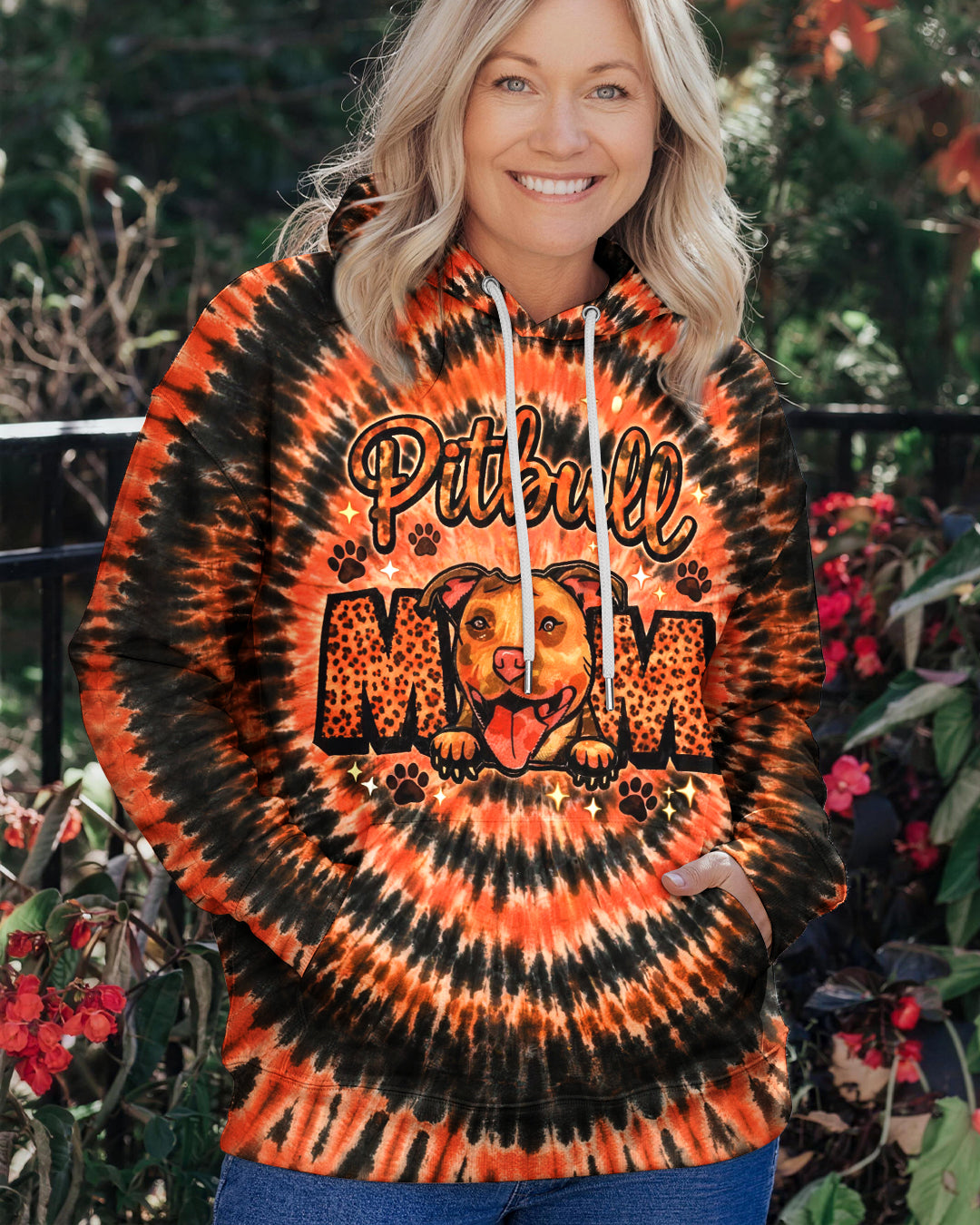PITBULL MOM DOG SWIRL ALL OVER PRINT - TLHG0503262