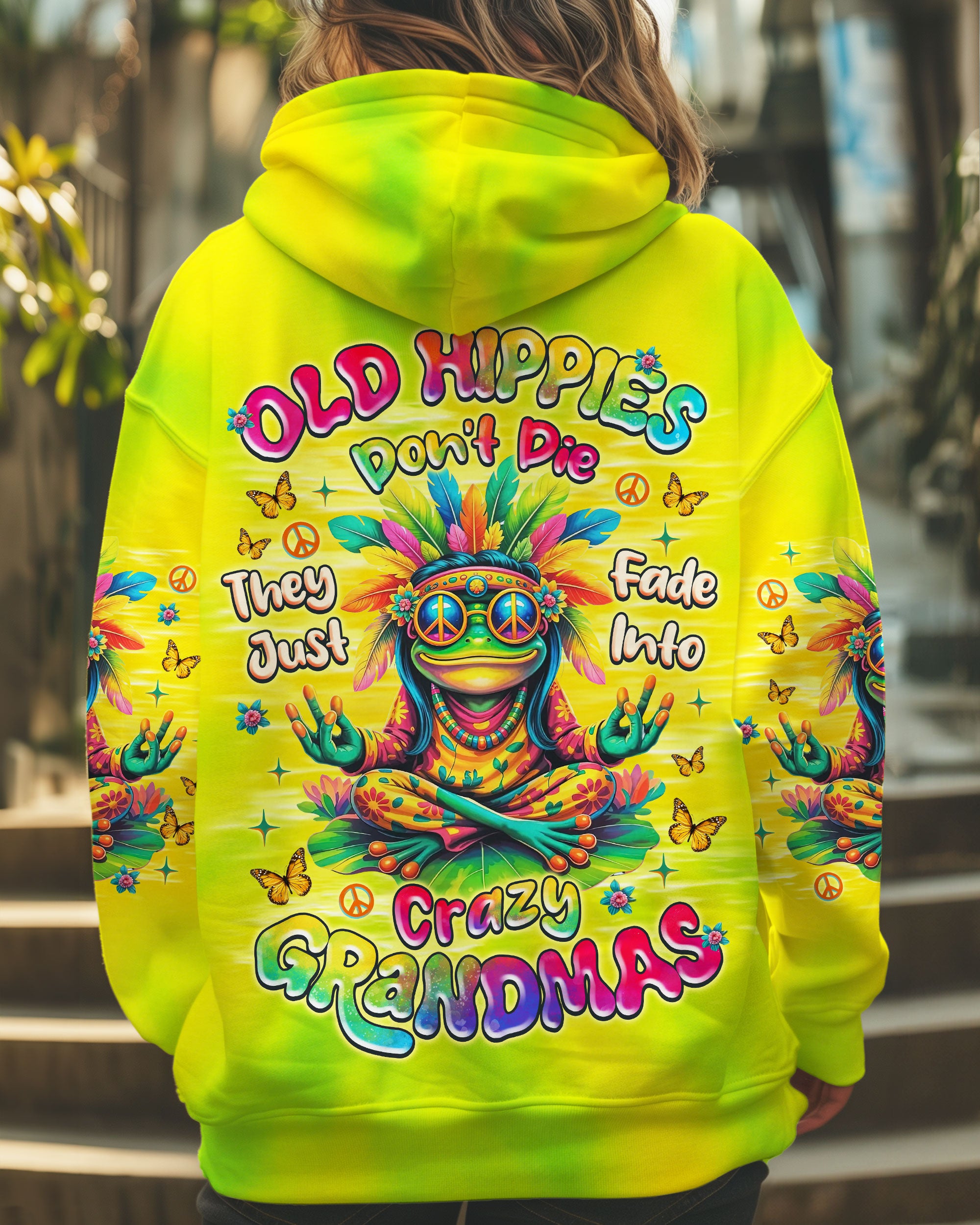 OLD HIPPIES GRANDMAS FROG TIE DYE ALL OVER PRINT  - TLNZ0508251