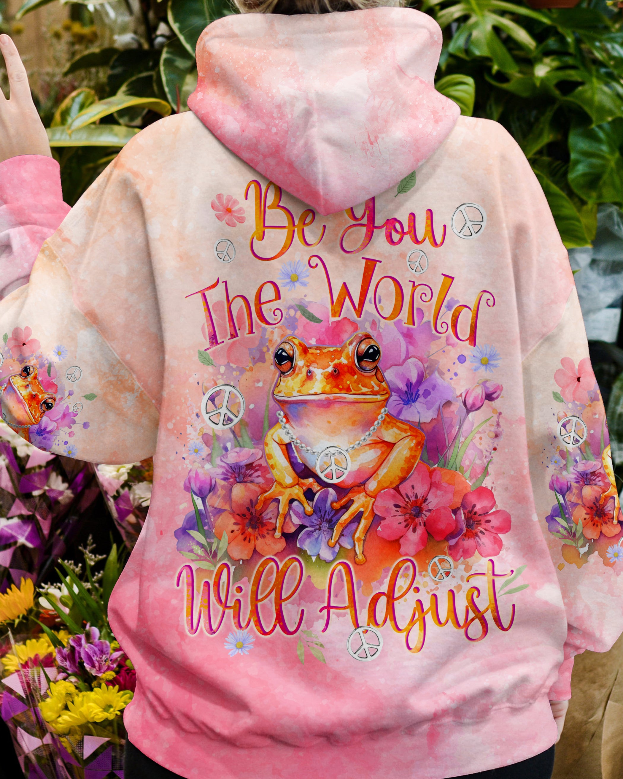 BE YOU THE WORLD WILL ADJUST FROG ALL OVER PRINT - TYQY2911233