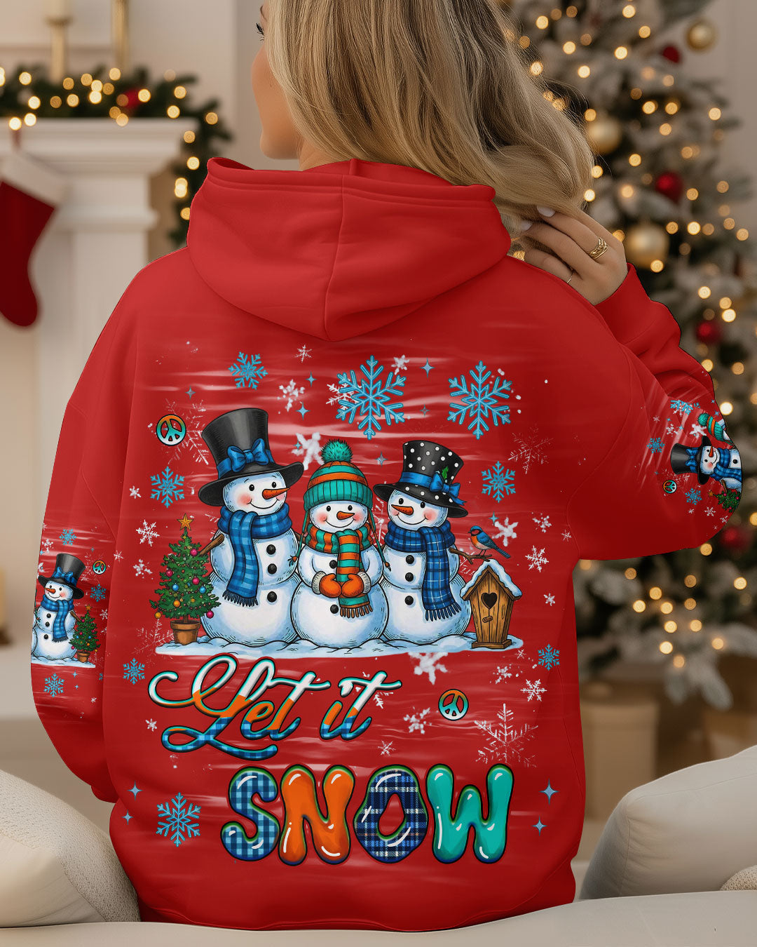 LET IT SNOW SNOWMAN CHRISTMAS ALL OVER PRINT - YHHG2110252