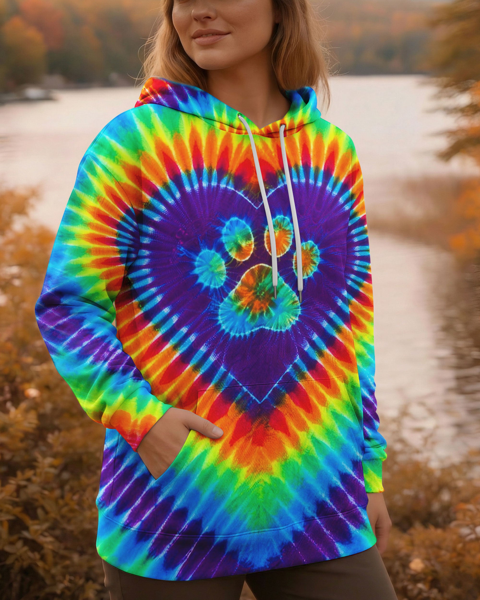 GROOVY RAINBOW HEART PAW ALL OVER PRINT - TYLN1303262