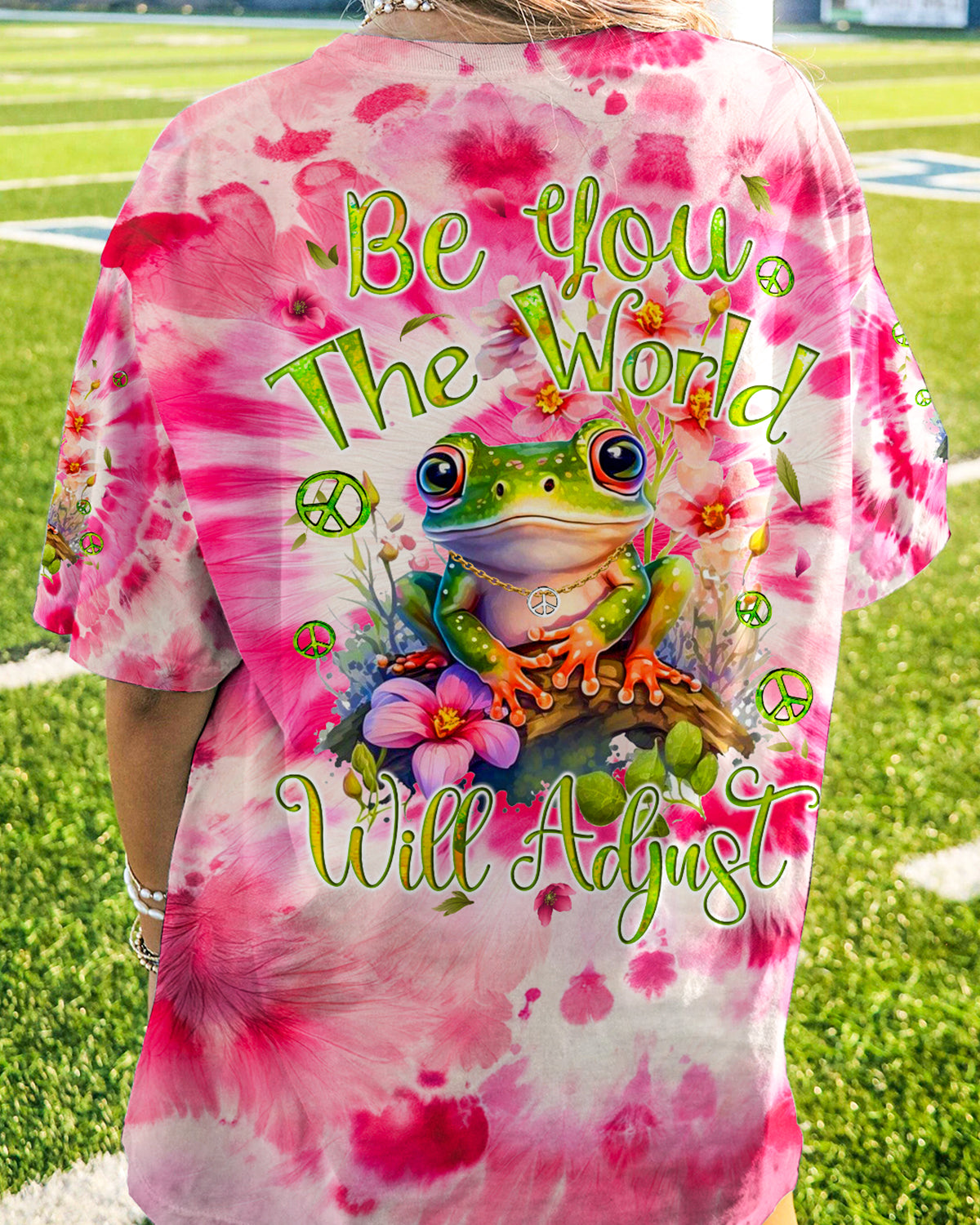 BE YOU THE WORLD WILL ADJUST TIE DYE ALL OVER PRINT - TYQY2501242