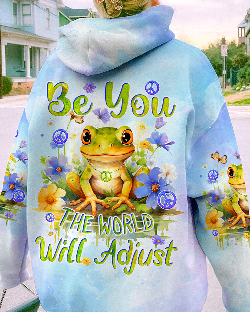 BE YOU THE WORLD WILL ADJUST FROG ALL OVER PRINT - TYQY0612234