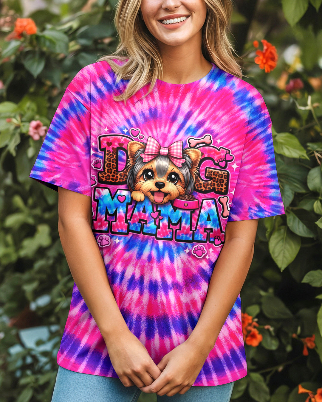 YORKIE DOG MAMA SWIRL ALL OVER PRINT - TLHG0603263