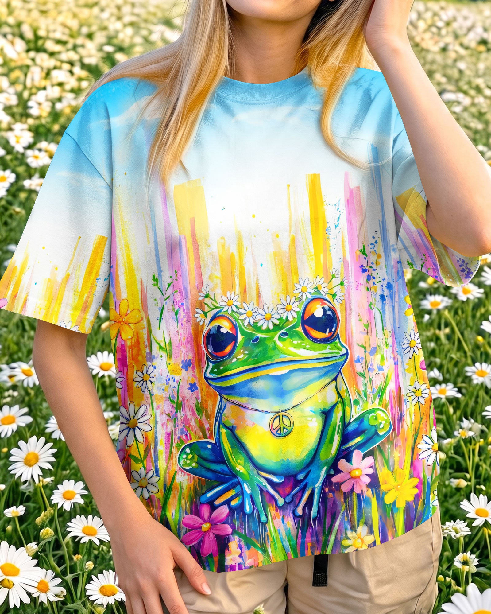 WHISPER WORDS OF WISDOM LET IT BE FROG ALL OVER PRINT - TYQY0806262