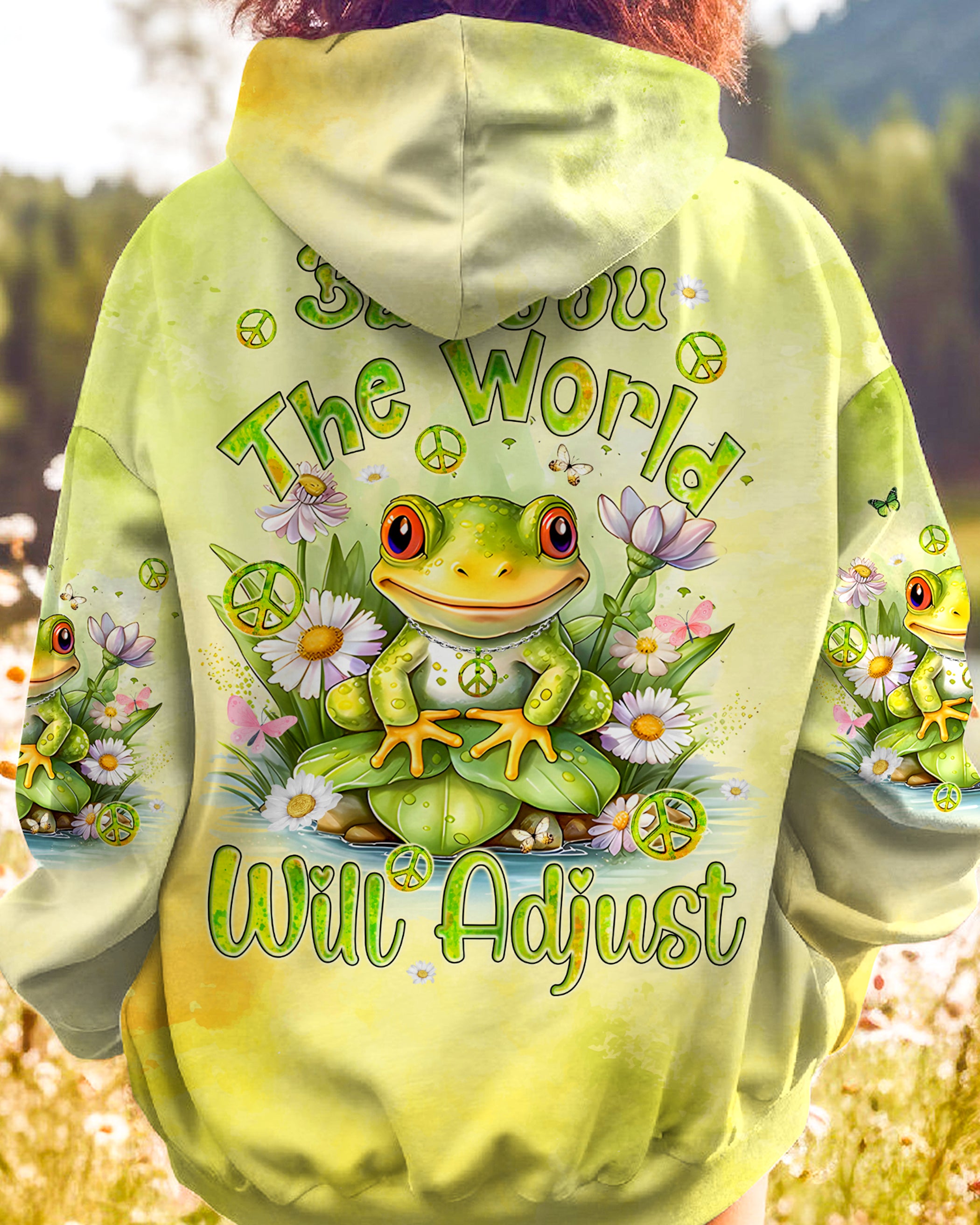 BE YOU THE WORLD WILL ADJUST FROG ALL OVER PRINT - TYQY0612233