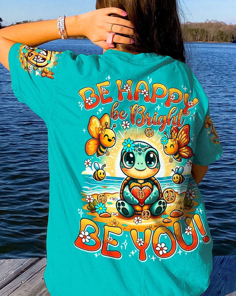 BE HAPPY BE BRIGHT BE YOU TURTLE ALL OVER PRINT - TY3105241