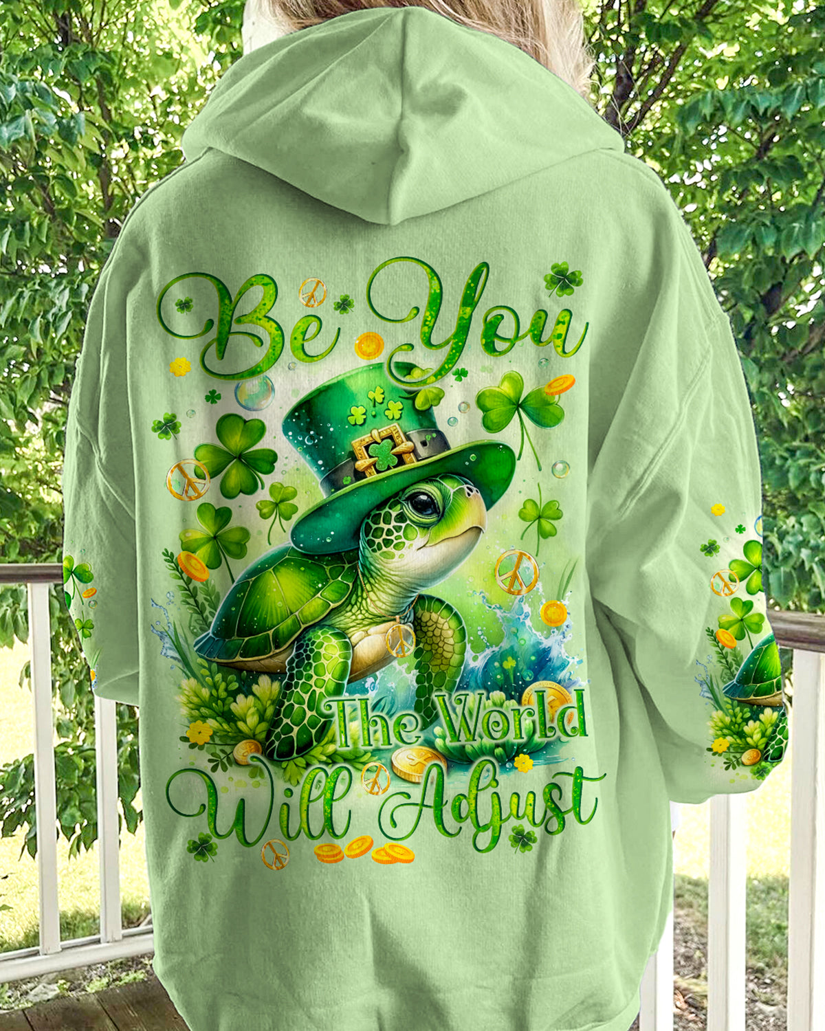 BE YOU THE WORLD WILL ADJUST TURTLE PATRICK'S DAY ALL OVER PRINT - TYQY1601243