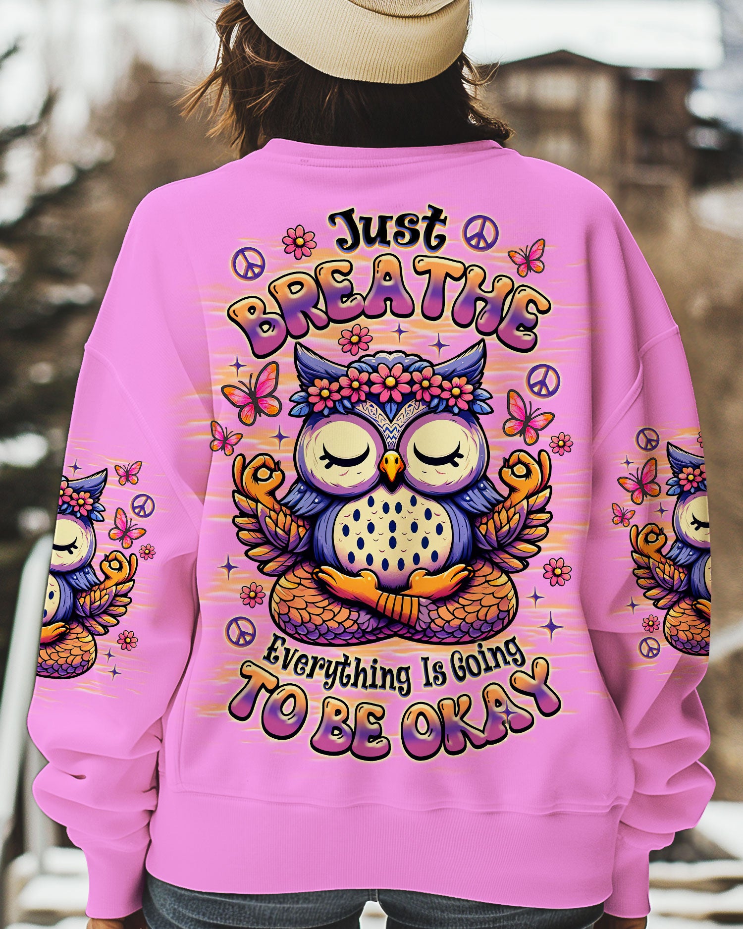 JUST BREATHE OWL ALL OVER PRINT - TLNZ0307251