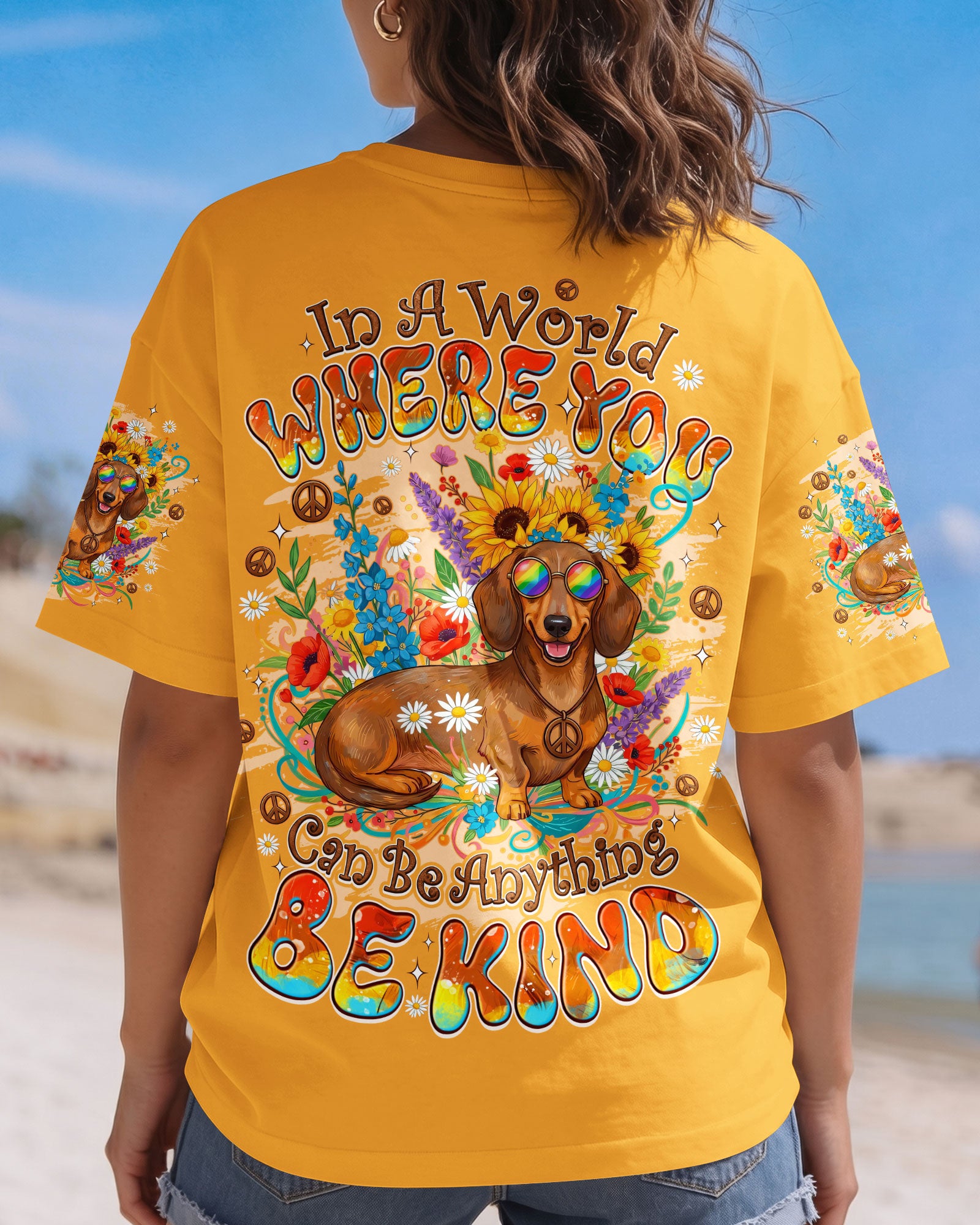 IN A WORLD WHERE YOU CAN BE ANYTHING BE KIND DACHSHUND ALL OVER PRINT - TYQY1104261