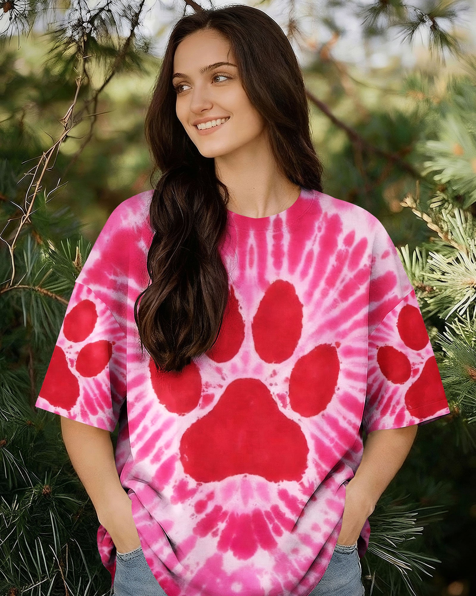PAW PINK TIE DYE ALL OVER PRINT - TYQY1512251