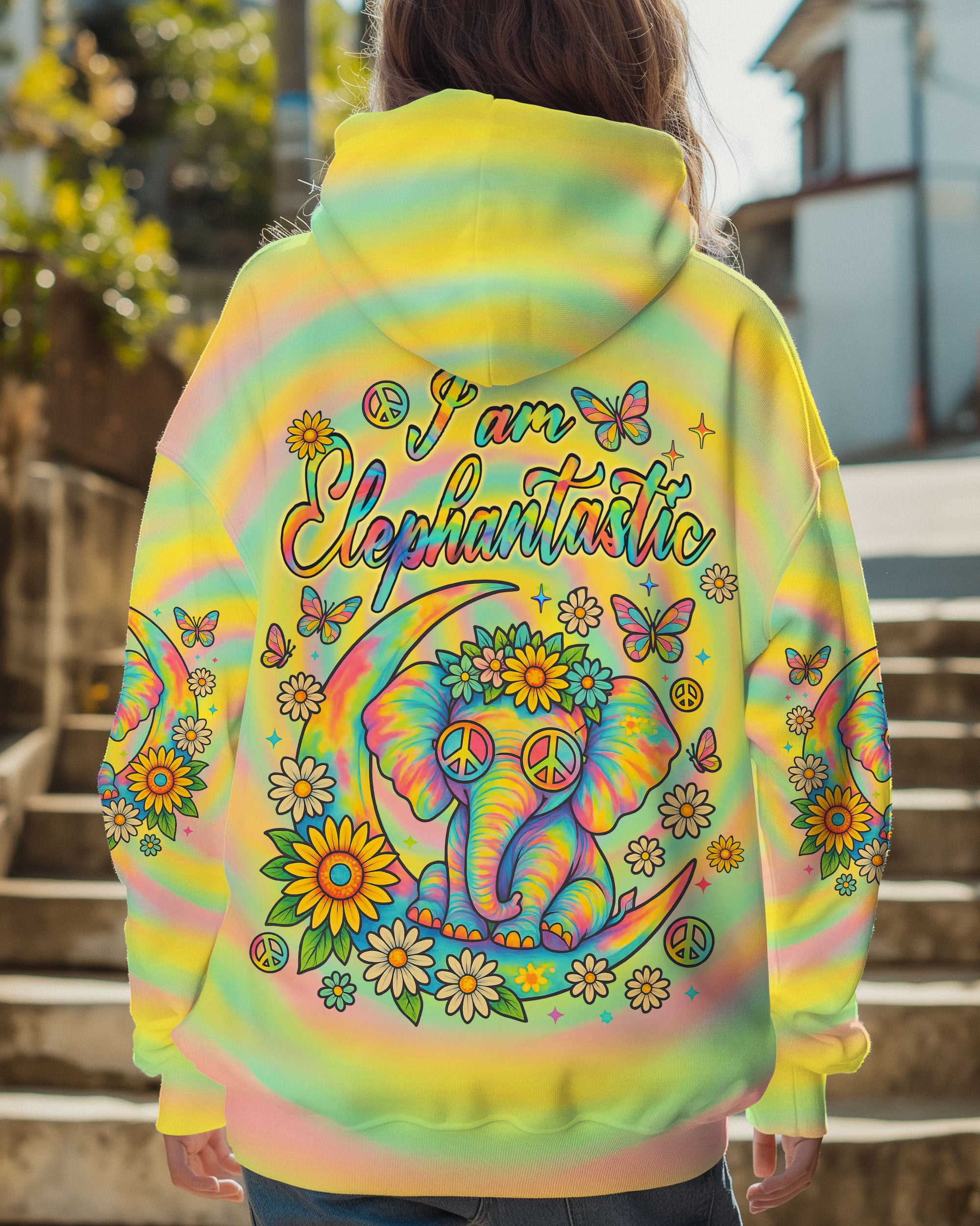 I AM ELEPHANTASTIC ELEPHANT TIE DYE ALL OVER PRINT - TLNZ1806253
