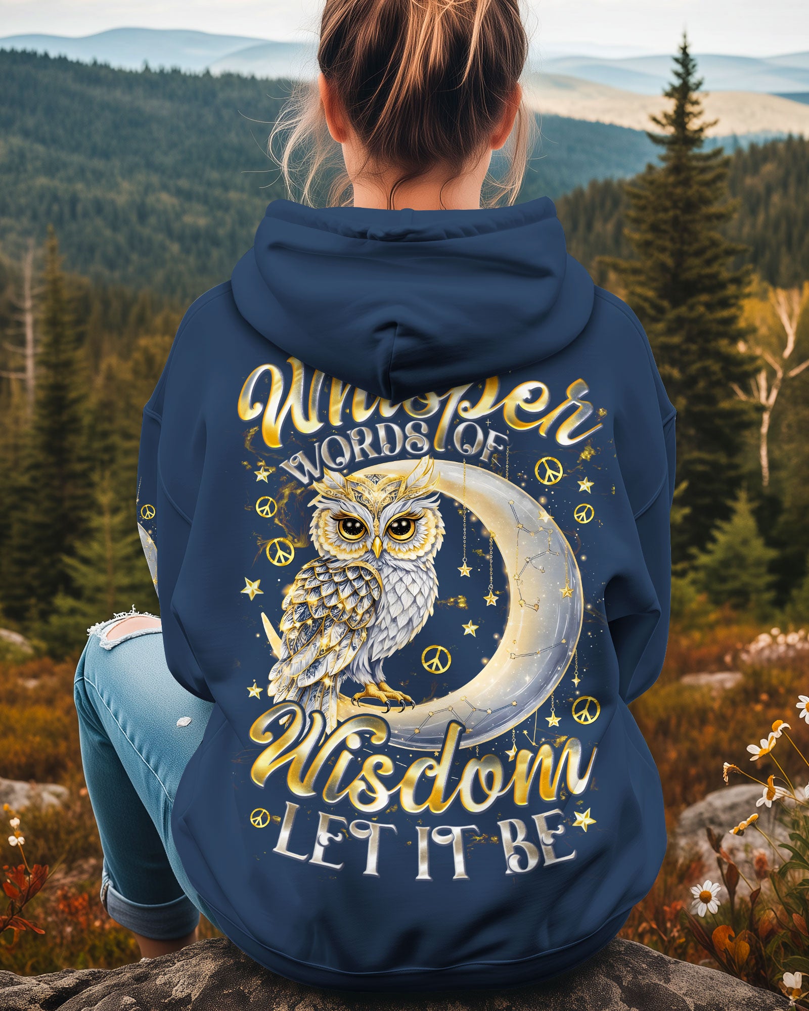 WHISPER WORDS OF WISDOM LET IT BE OWL ALL OVER PRINT - TYQY0611252