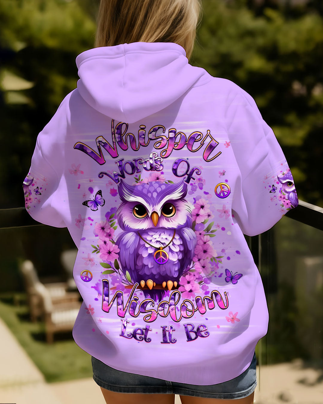 WHISPER WORDS OF WISDOM LET IT BE OWL ALL OVER PRINT - YHHG1410251