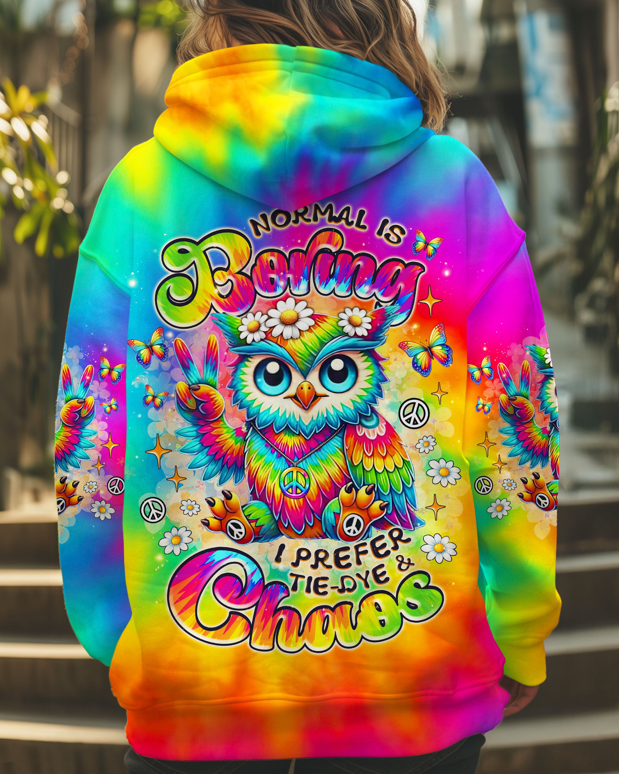 I PREFER TIE DYE AND CHAOS OWL ALL OVER PRINT - TLNZ2406252
