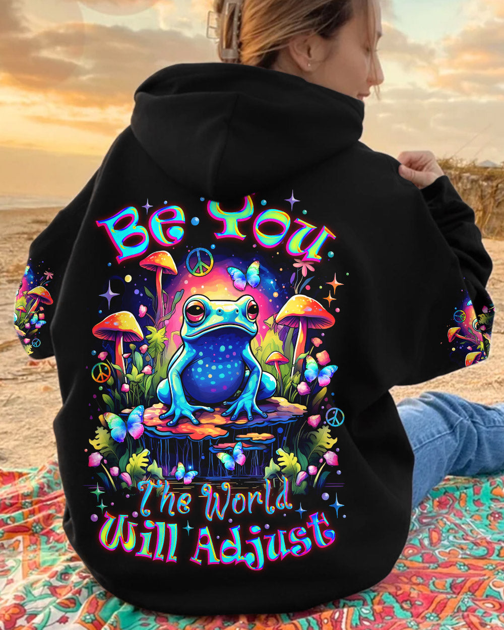 BE YOU THE WORLD WILL ADJUST FROG ALL OVER PRINT - TLNZ0612232