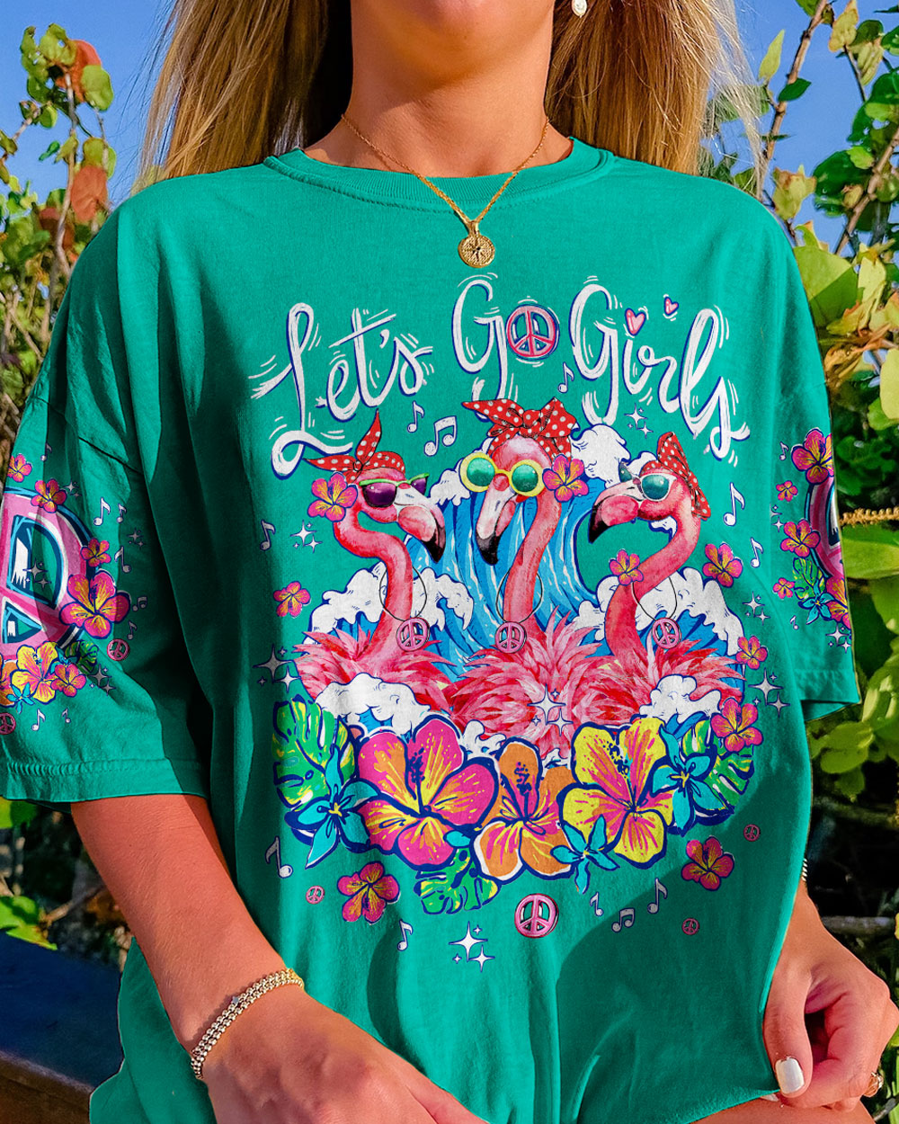 LET'S GO GIRLS FLAMINGO BEACH ALL OVER PRINT - TYTM0507233