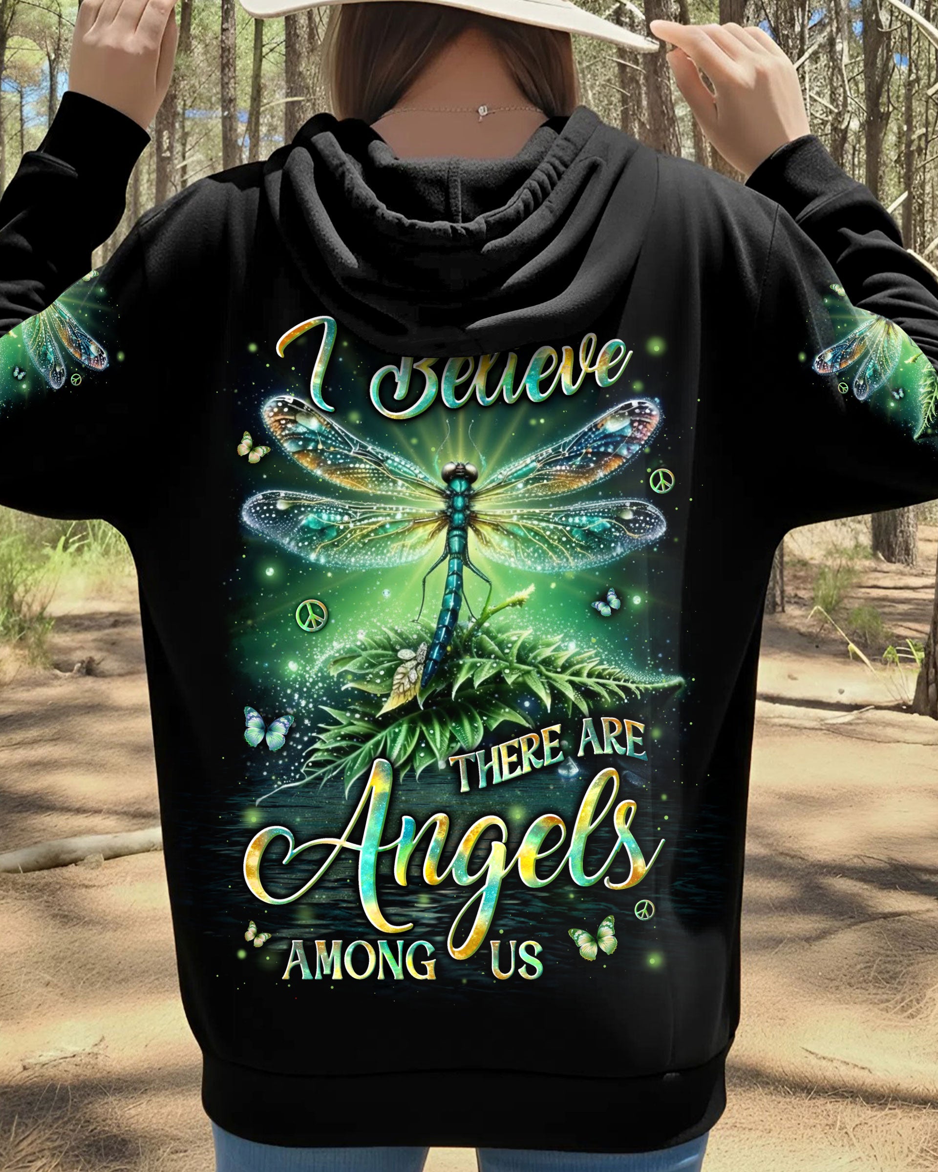 I BELIEVE THERE ARE ANGELS AMONG US DRAGONFLY ALL OVER PRINT - YHLN0312253