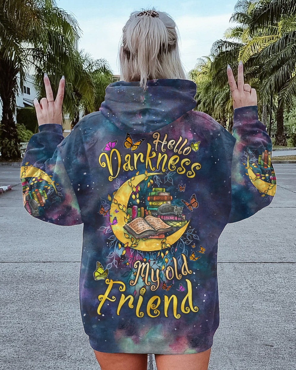 HELLO DARKNESS MY OLD FRIEND MOON BOOK ALL OVER PRINT - TLNZ1708233