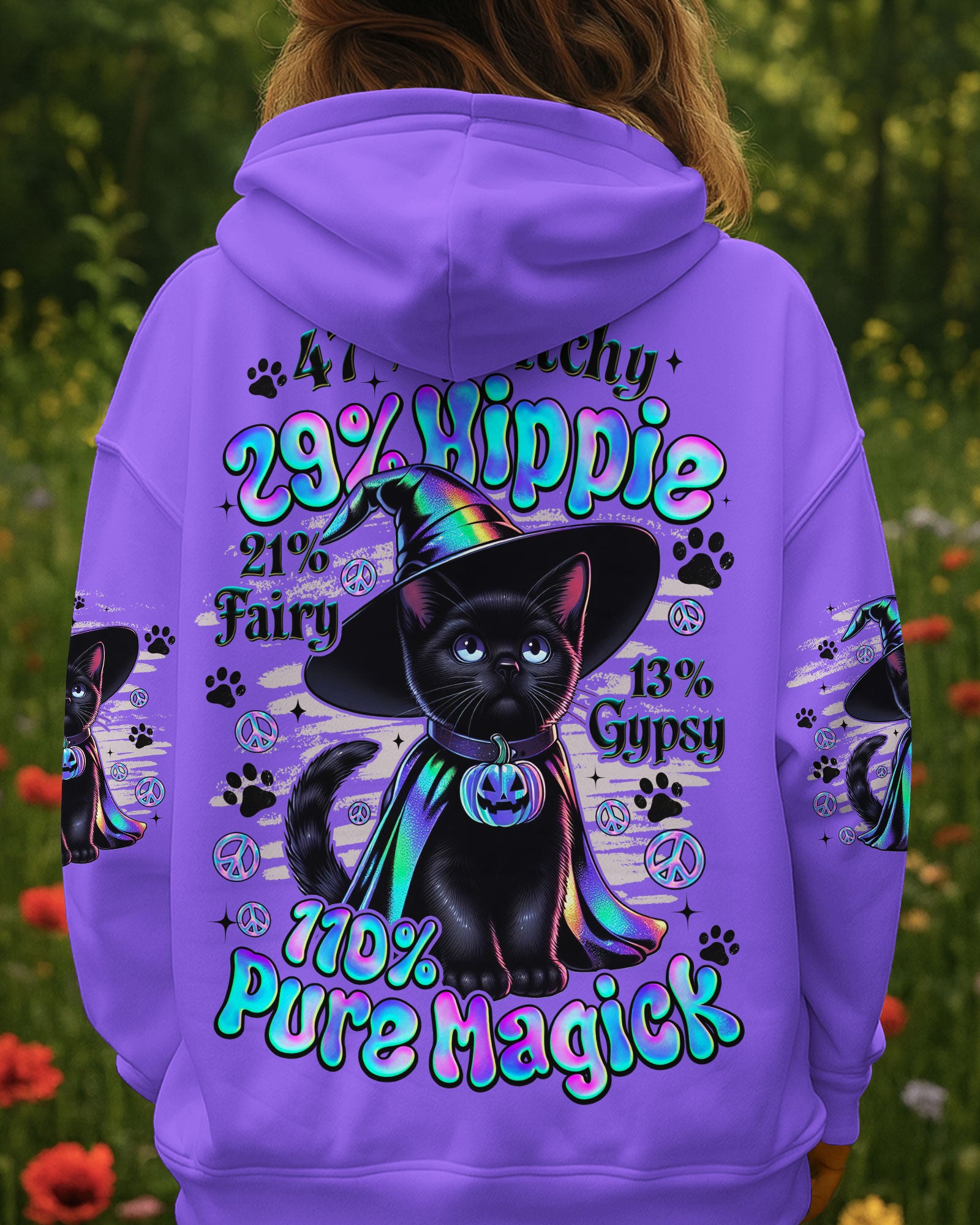 WITCHY HIPPIE CAT HALLOWEEN ALL OVER PRINT - TYQY2608254