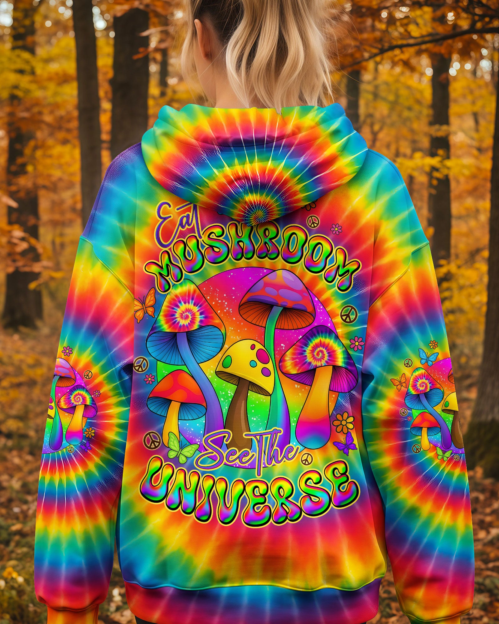 EAT MUSHROOMS SEE THE UNIVERSE TIE DYE ALL OVER PRINT - TYQY1111251