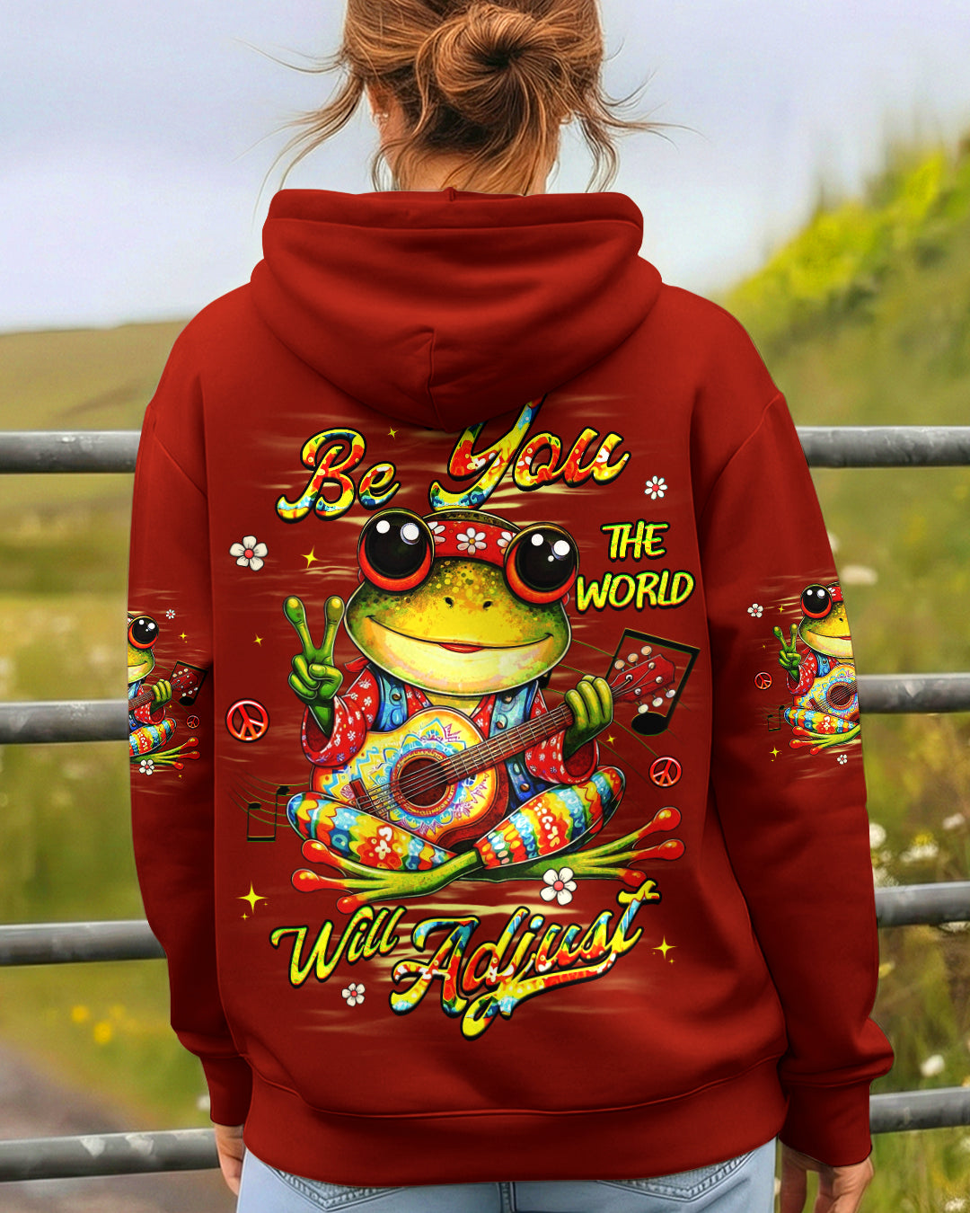 BE YOU THE WORLD WILL ADJUST FROG ALL OVER PRINT   - TLHG2503261