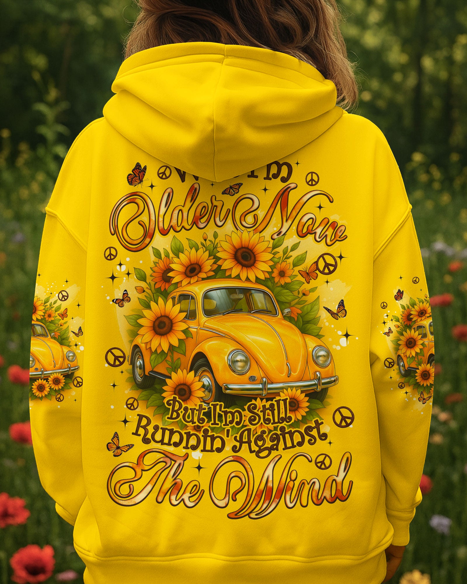 RUNNING AGAINST THE WIND SUNFLOWER CAR ALL OVER PRINT - TYQY2608252