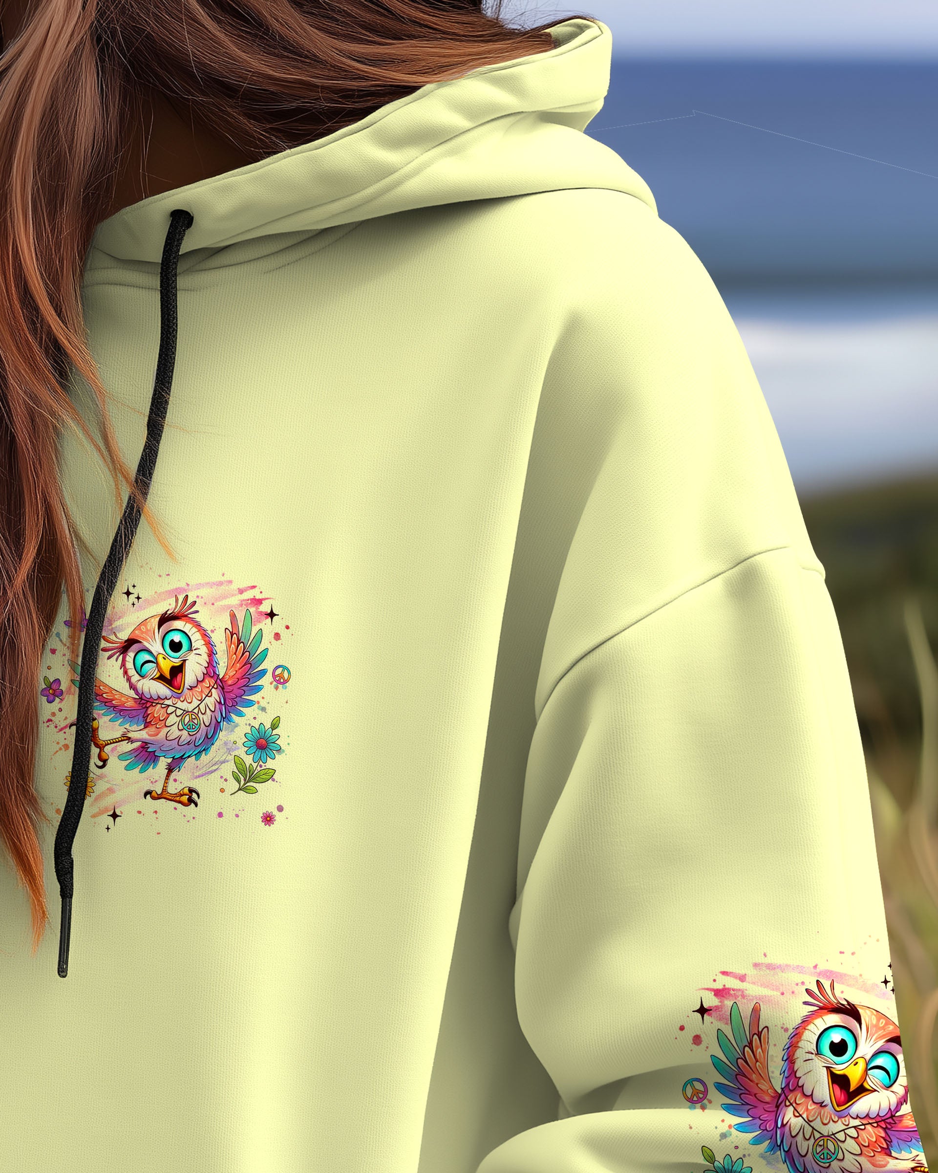 I'M NOT SHORT HIPPIE OWL ALL OVER PRINT - YHHG2608252