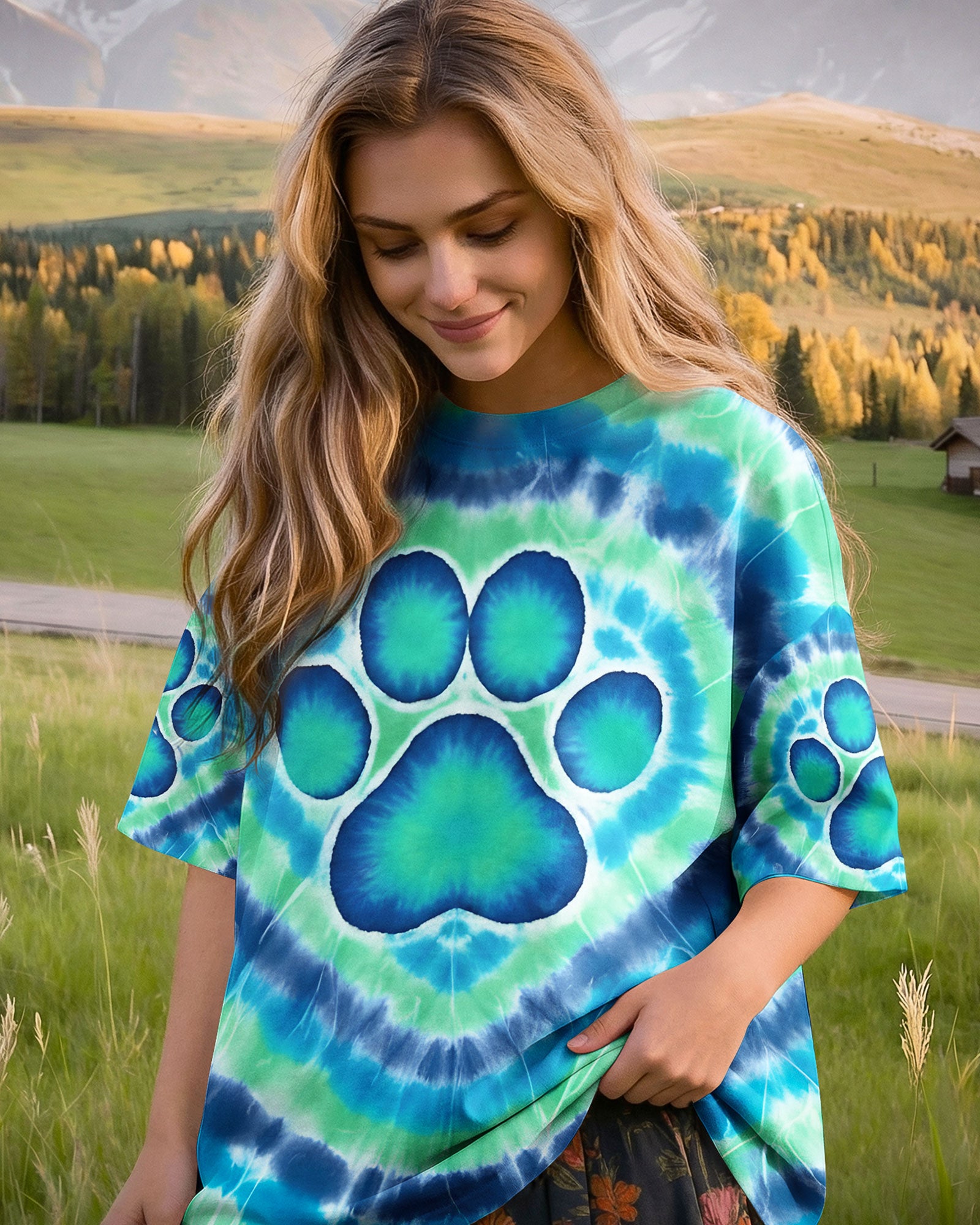 PAW PRINT TURQUOISE ALL OVER PRINT - TYQY2412251