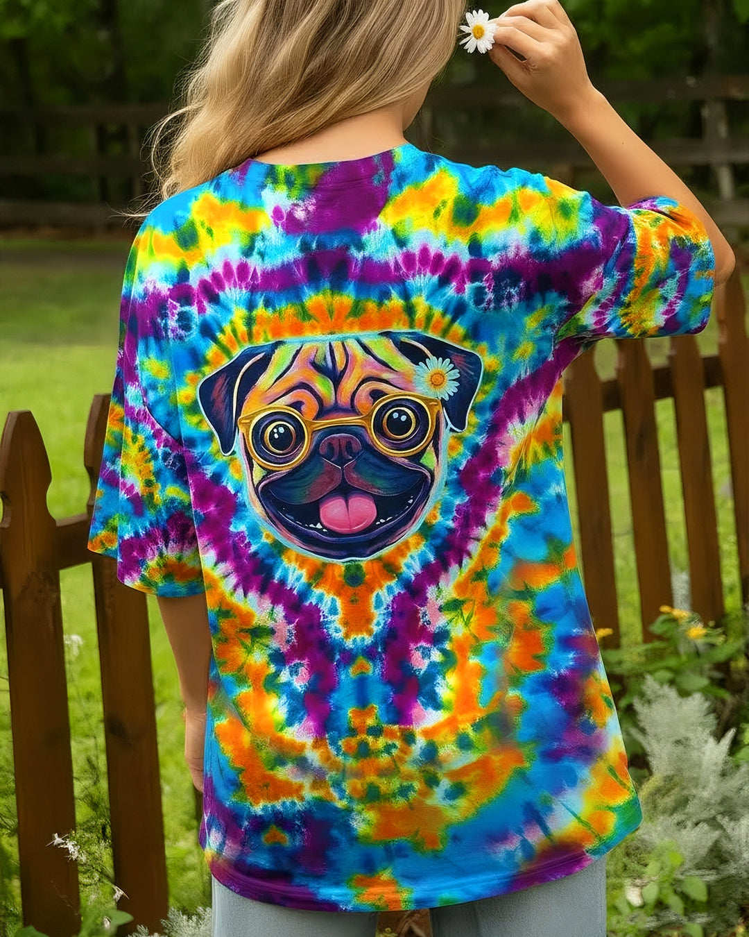RADIANT SWIRL FUNNY PUG DOG ALL OVER PRINT - YHHG2101262