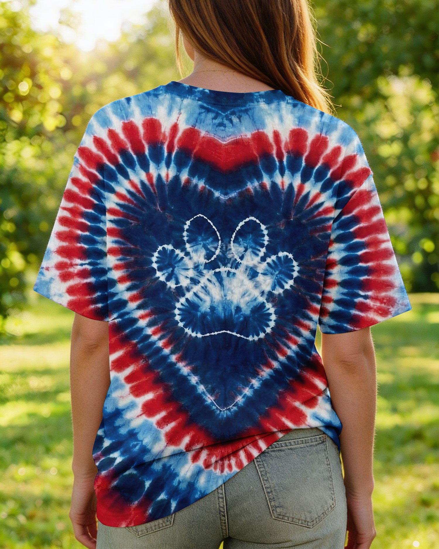 RED WHITE AND BLUE HEART PAW ALL OVER PRINT - TYLN0104263
