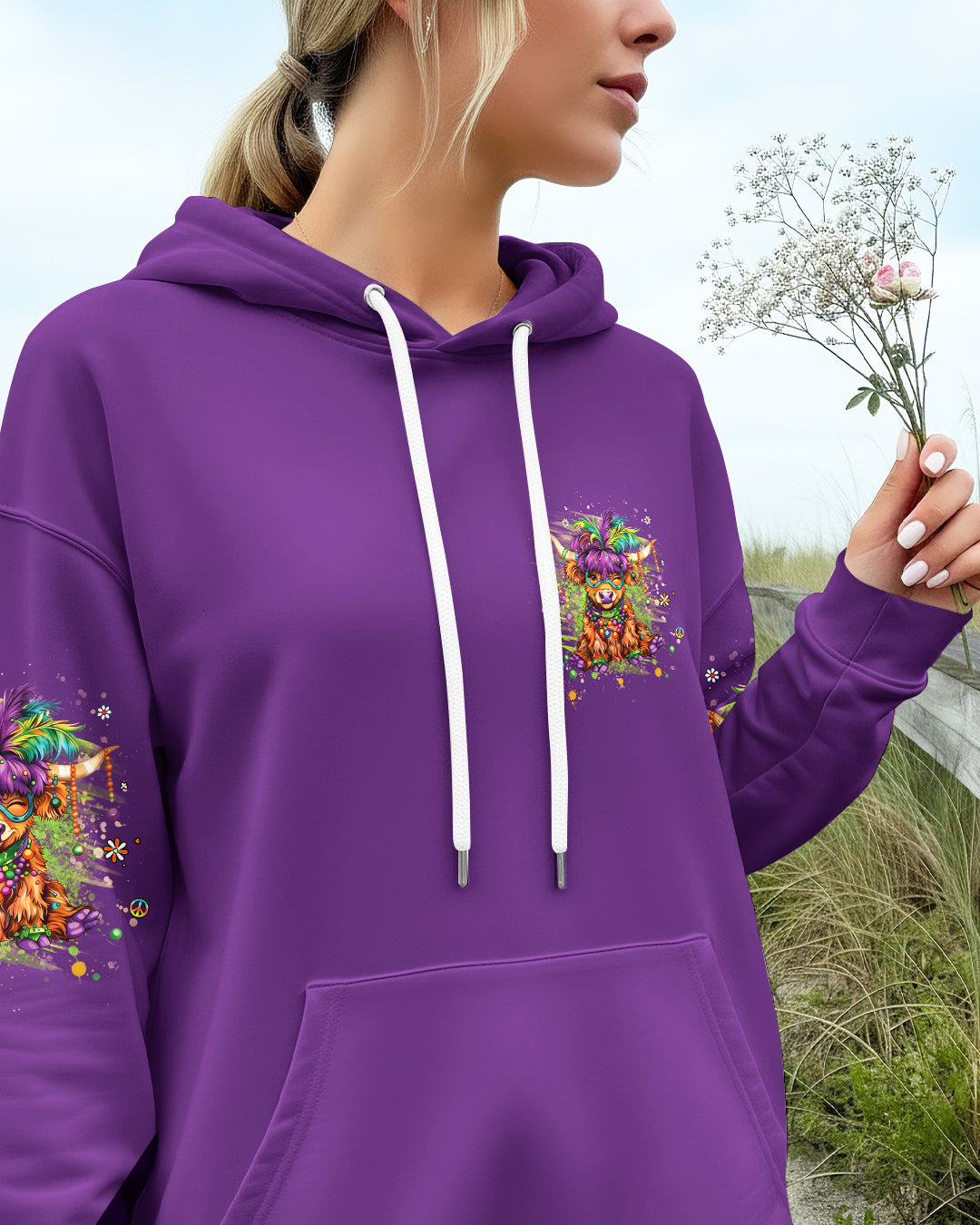 I HAVE AN ATTITUDE MARDI GRASS COW ALL OVER PRINT - YHHG0801262