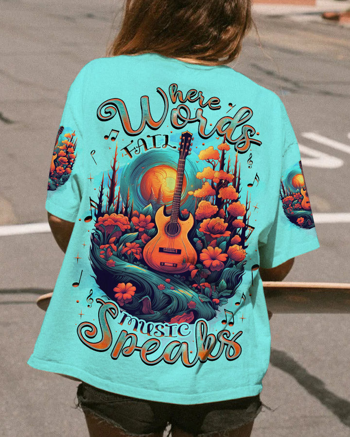 WHERE WORDS FAIL MUSIC SPEAKS GUITAR ALL OVER PRINT - TLNZ2206232
