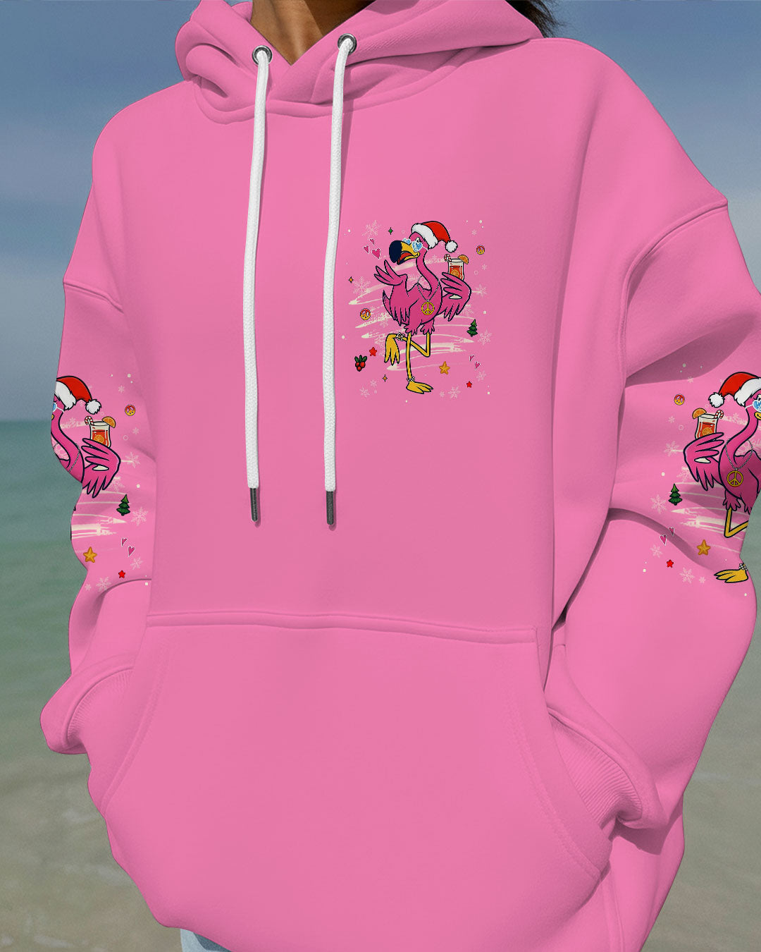 PRETTY IN PINK FLAMINGO CHRISTMAS ALL OVER PRINT - YHHG3010252