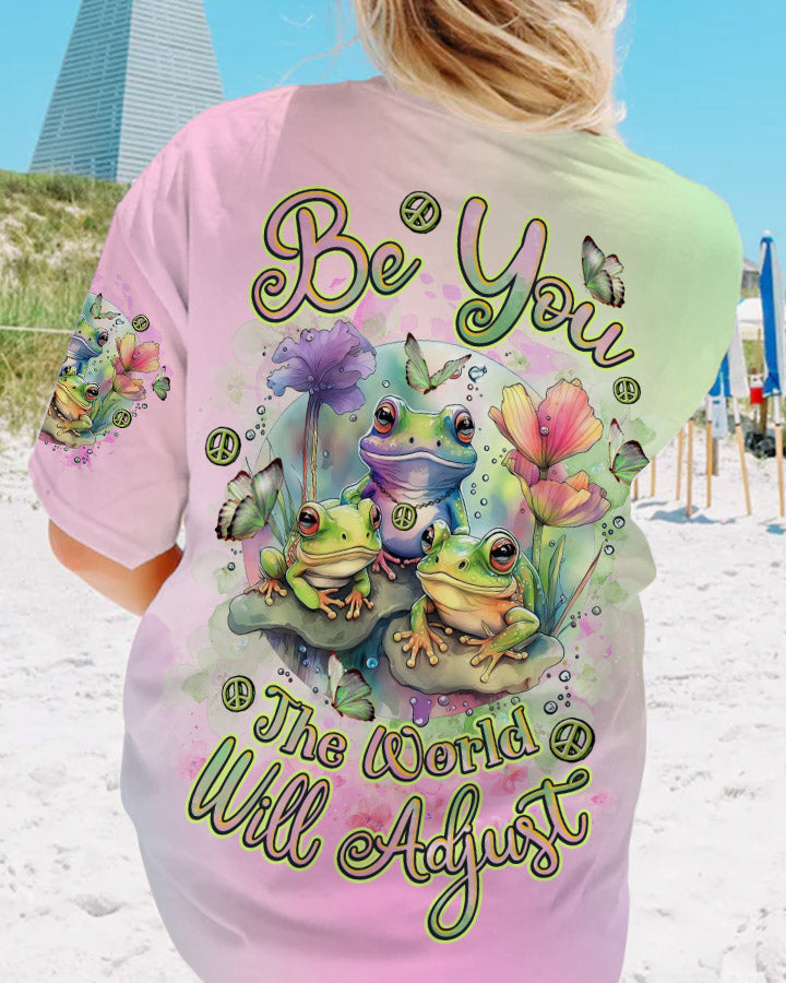 BE YOU THE WORLD WILL ADJUST FROG ALL OVER PRINT - TLNZ0812231
