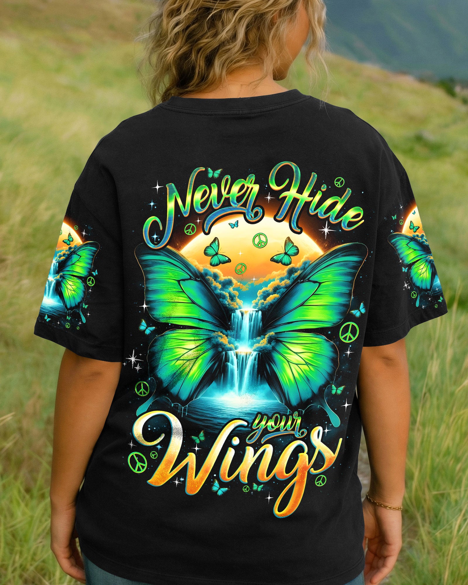 NEVER HIDE YOUR WINGS BUTTERFLY ALL OVER PRINT - TYQY0902262