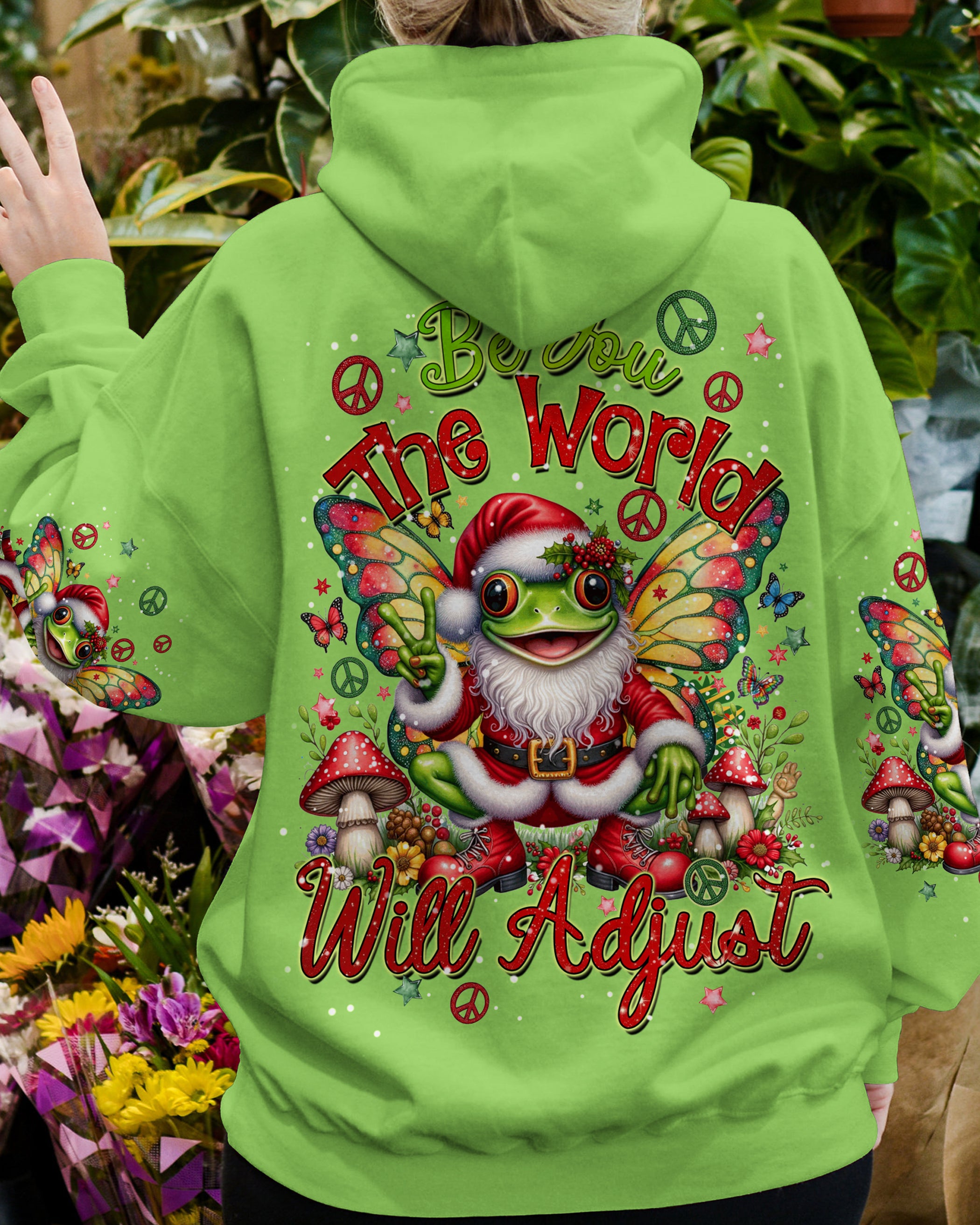 BE YOU THE WORLD WILL ADJUST FROG CHRISTMAS ALL OVER PRINT - TYQY1610231
