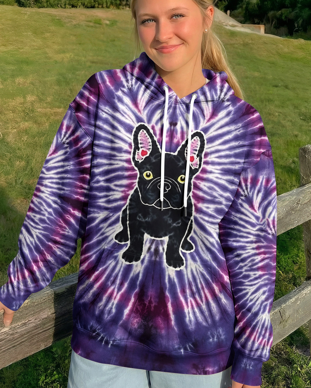 FRENCH BULLDOG PURPLE SWIRL ALL OVER PRINT - YHHG1301261
