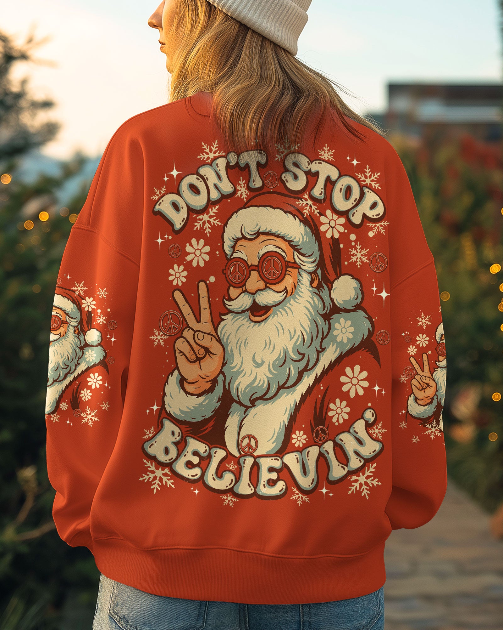DON'T STOP BELIEVING SANTA CHRISTMAS ALL OVER PRINT - TY0511251