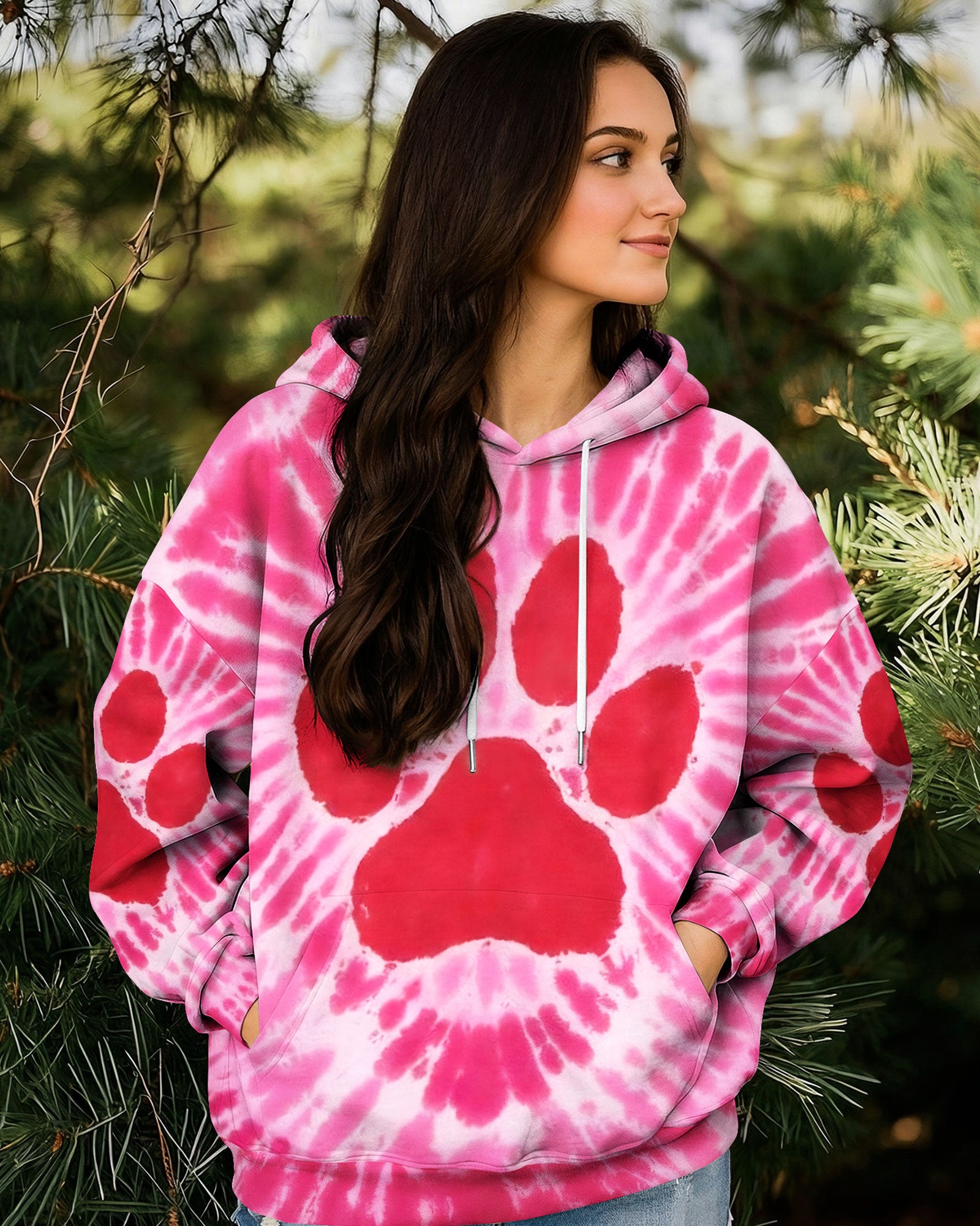 PAW PINK TIE DYE ALL OVER PRINT - TYQY1512251