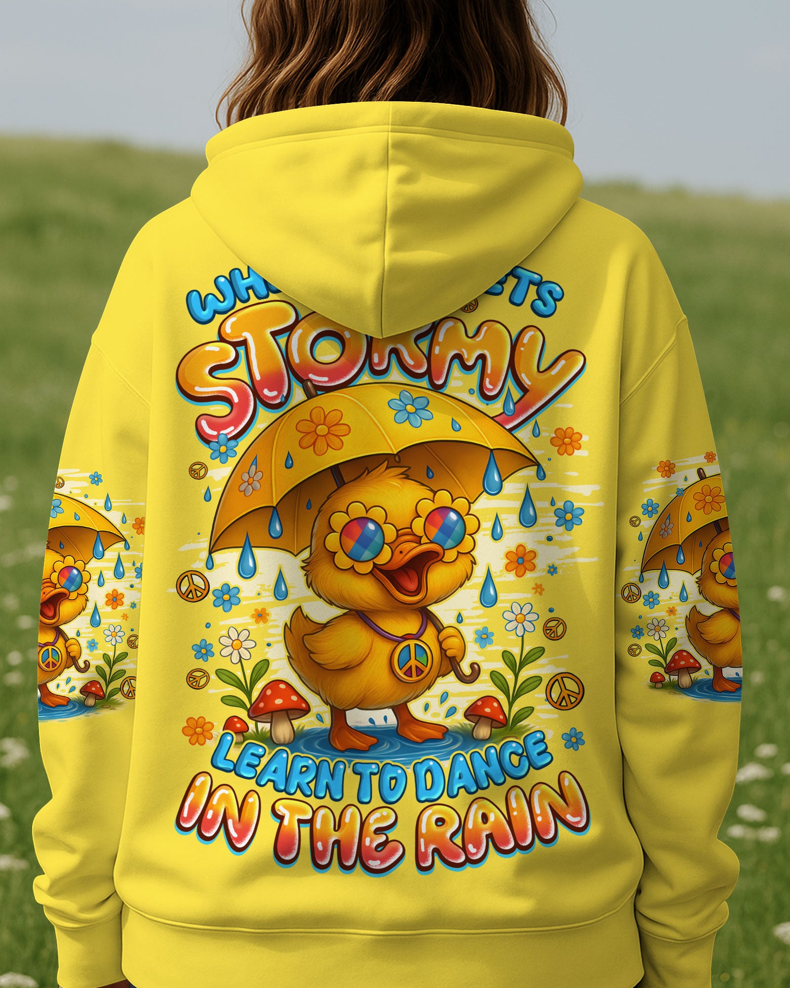 DANCE IN THE RAIN DUCK HIPPIE ALL OVER PRINT - TYQY1208251