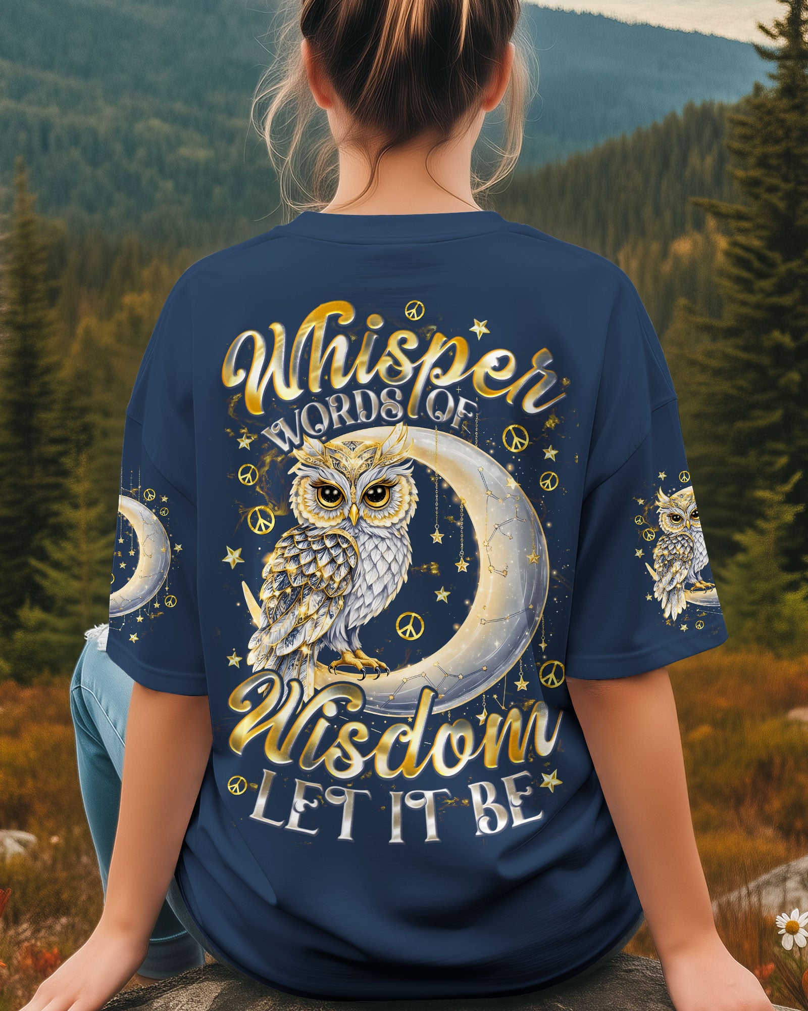 WHISPER WORDS OF WISDOM LET IT BE OWL ALL OVER PRINT - TYQY0611252