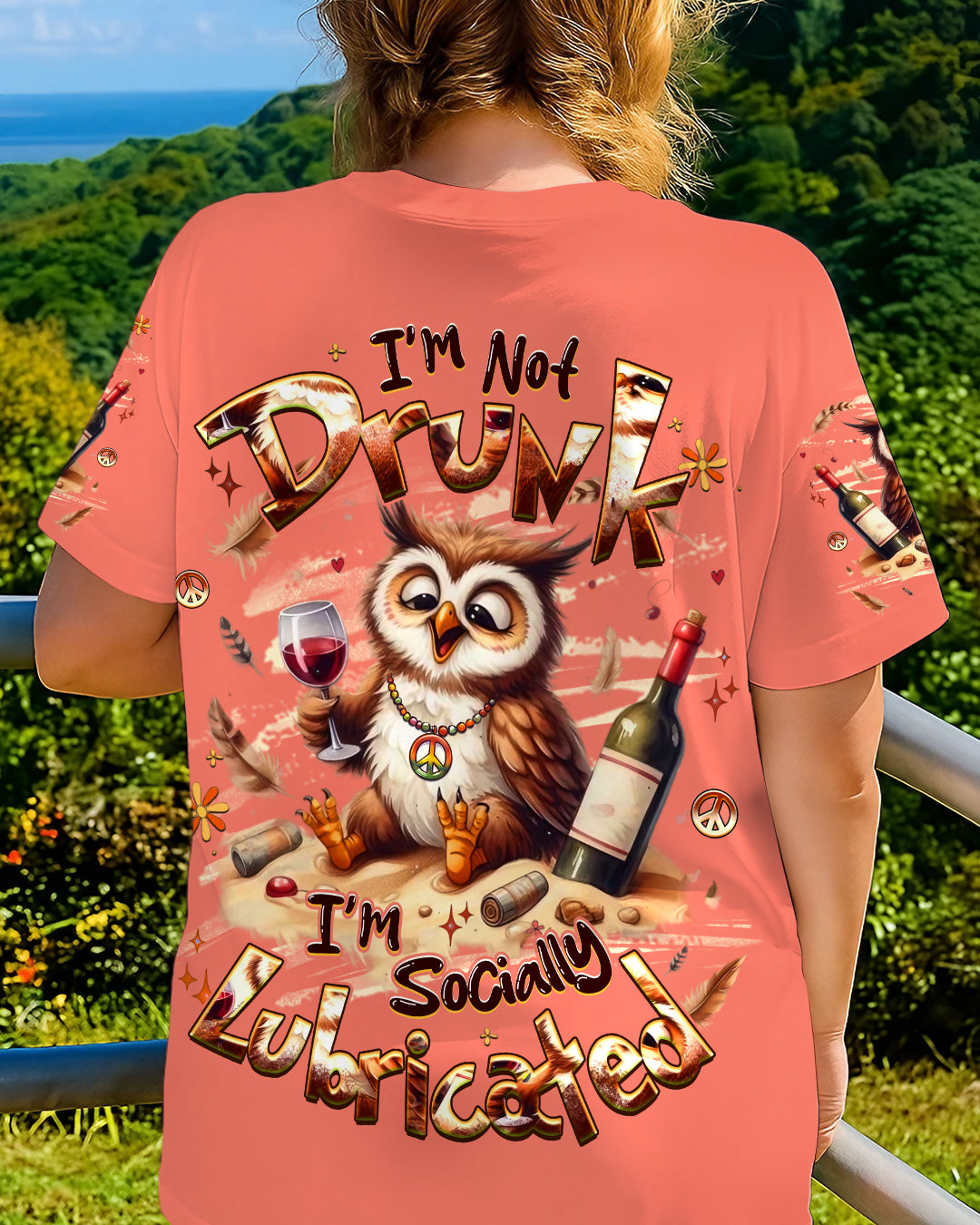 I'M SOCIALLY LUBRICATED OWL ALL OVER PRINT - YHHG1909252