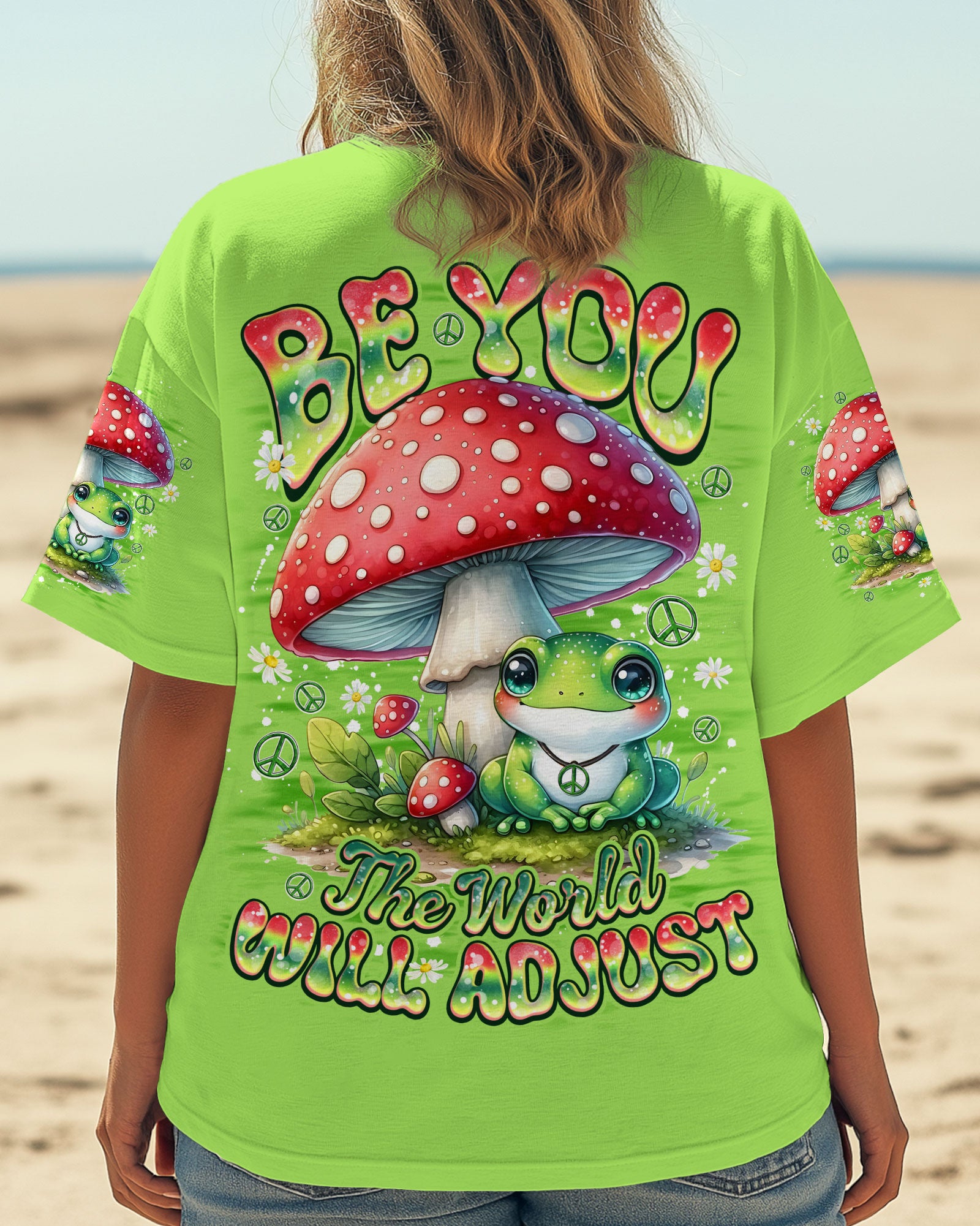 BE YOU THE WORLD WILL ADJUST FROG MUSHROOM ALL OVER PRINT - TYQY1109254
