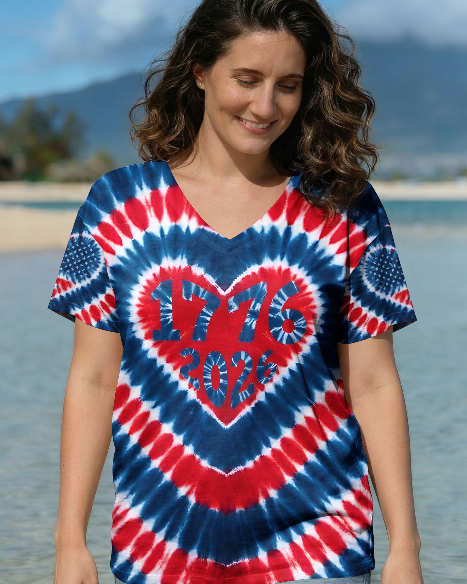 RED WHITE AND BLUE HEART FREEDOM ALL OVER PRINT - TYQY1903262