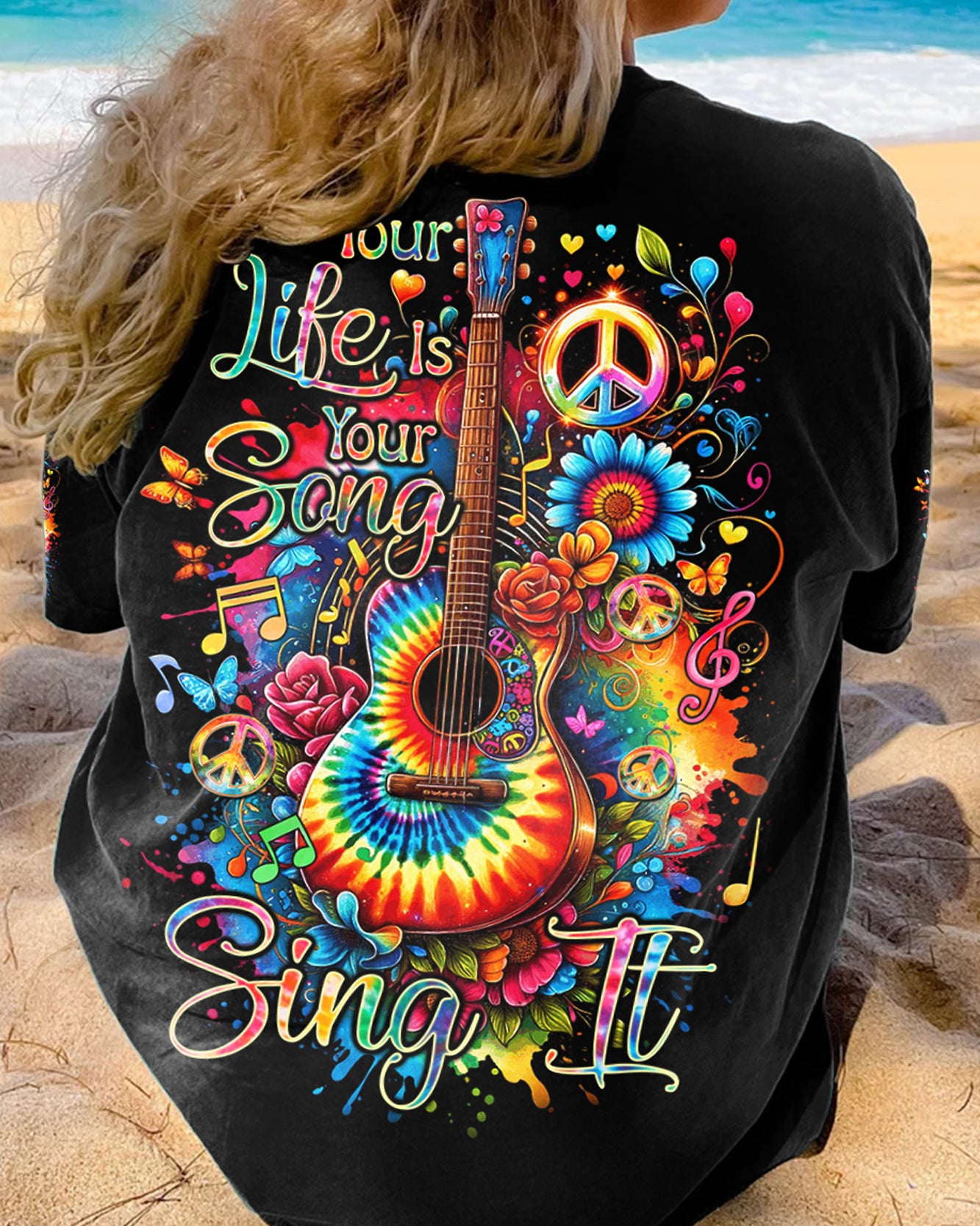 YOUR LIFE IS YOUR SONG GUITAR ALL OVER PRINT - TYQY3011234