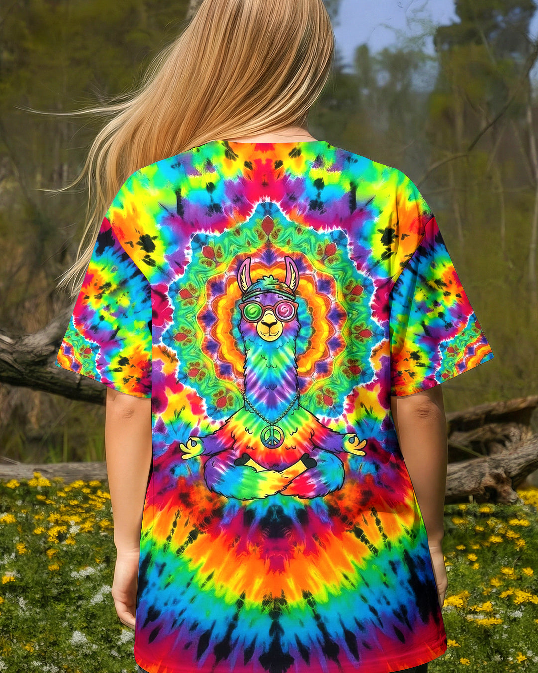 RAINBOW SWIRL LLAMA ALL OVER PRINT - YHHG0302262