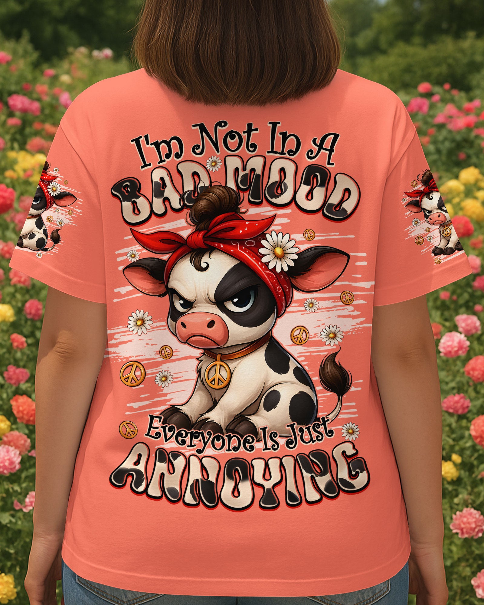 I'M NOT IN A BAD MOOD COW ALL OVER PRINT - TYQY0110292