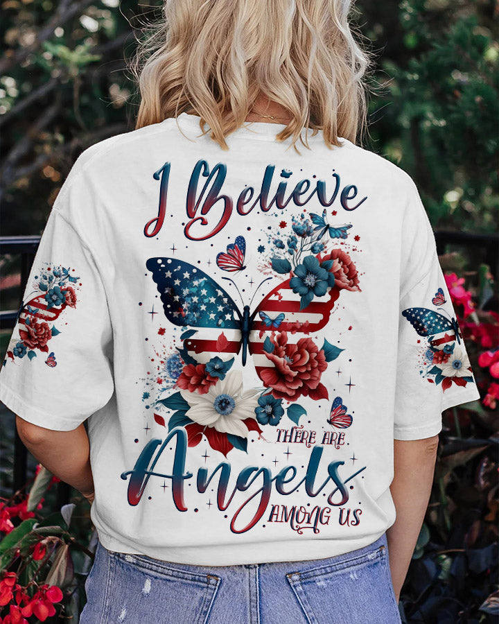 I BELIEVE THERE ARE ANGELS AMONG US BUTTERFLY FLAG ALL OVER PRINT - TLNZ1007232