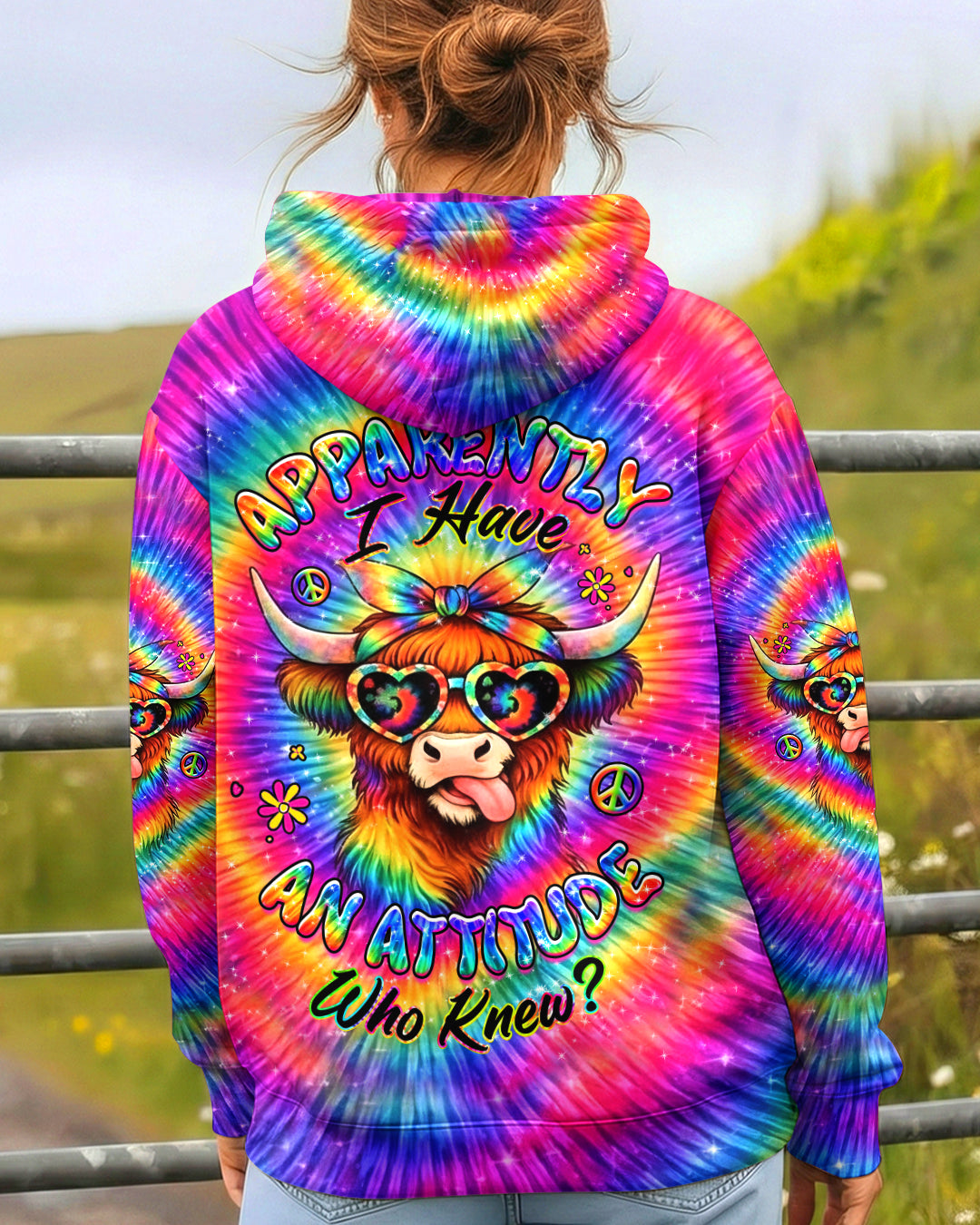 APPARENTLY I HAVE AN ATTITUDE WHO KNEW COW ALL OVER PRINT - YHHG2502262